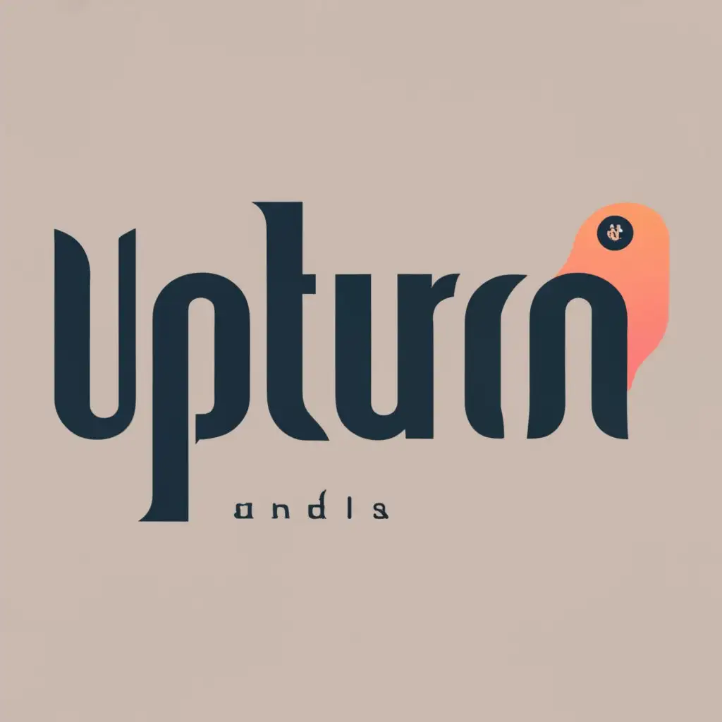 logo, upturn, with the text "make a vector logo of close up of the words upturnads on a white background, an album cover, featured on Artstation, photoshoot for skincare brand, futuristic furniture, symmetrical logo, warm colored furniture", typography, be used in Finance industry