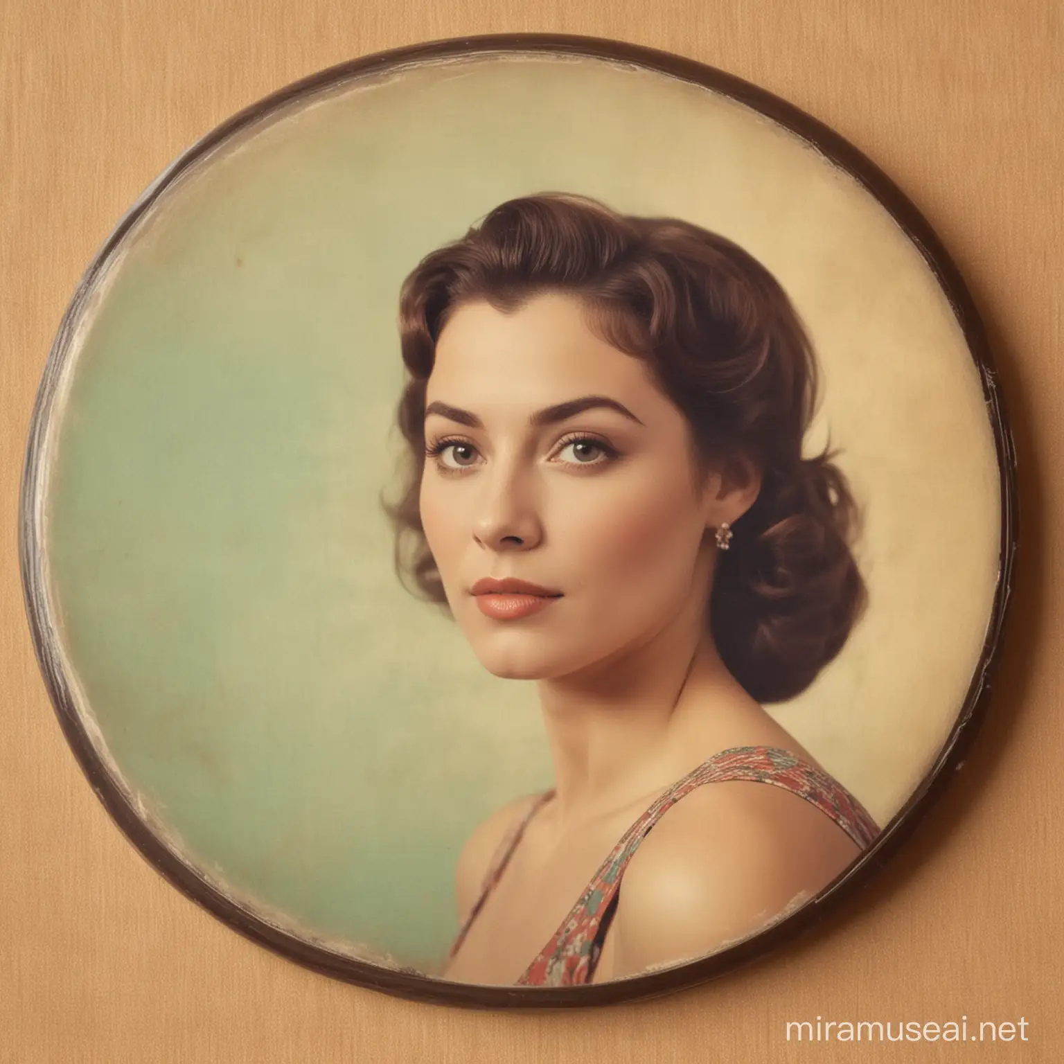Vintage Woman in Center of Disc Cover Art