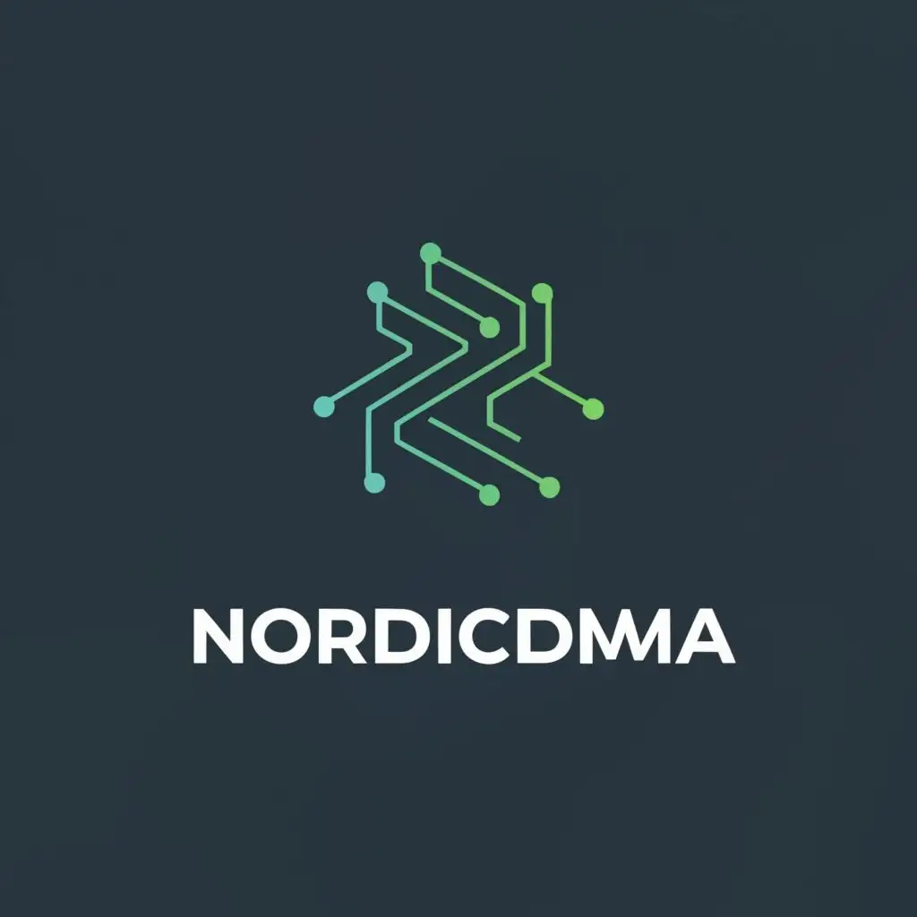 a logo design,with the text "NordicDMA", main symbol:Circuit board,Moderate,be used in Technology industry,clear background