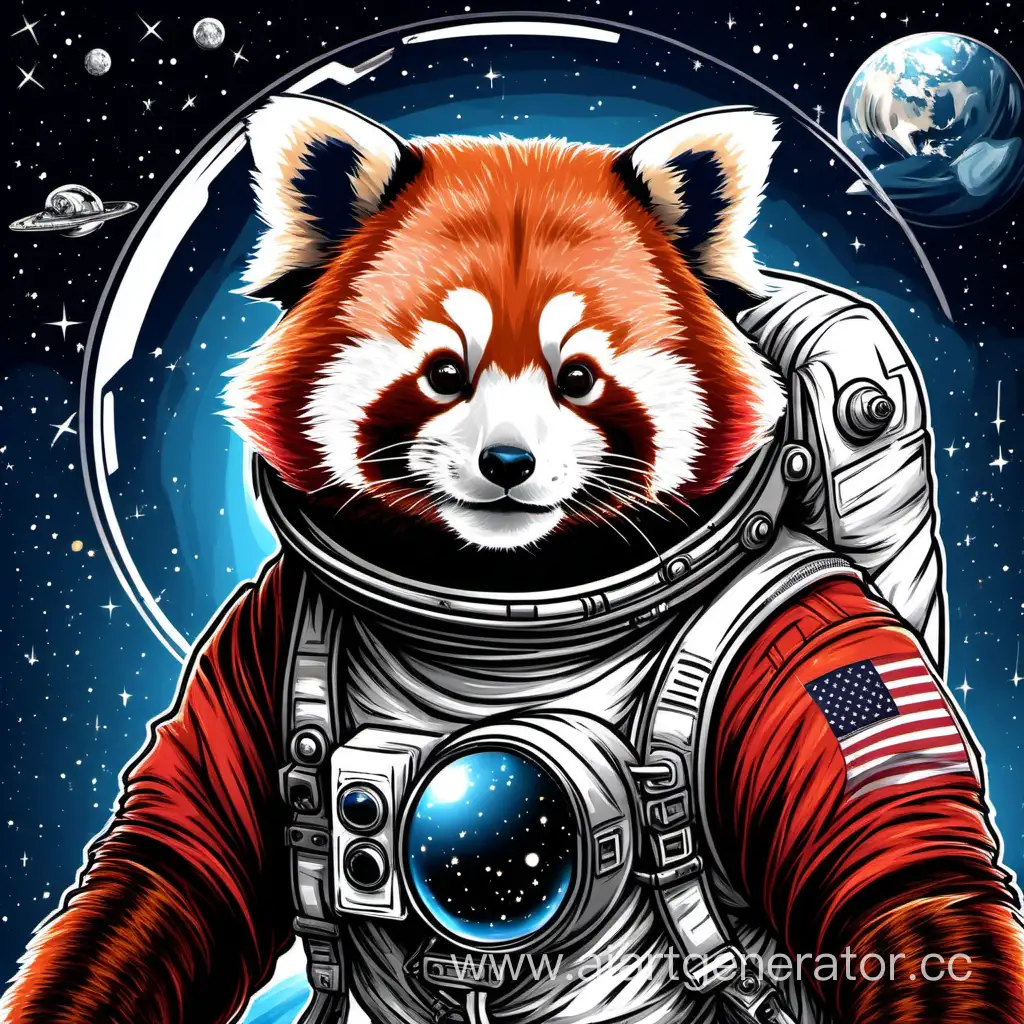 Красная Панда Астронавт