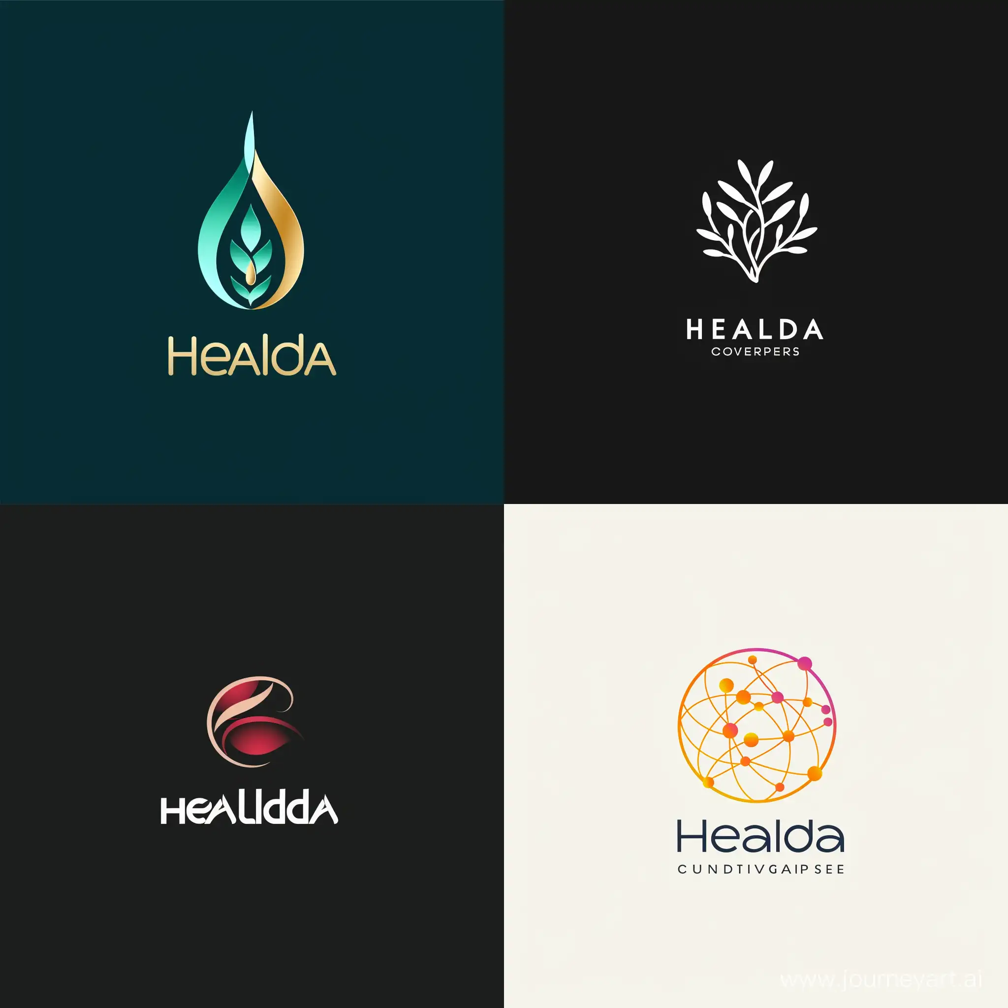 minimalist and creative symbol logo for a company which is active in pharmaceutical and medical device production. the company is professional in human-compatible and absorbable polymer. Some of products are hemostatic agents and intravascular occluders.  the logo must highlight Healda company's focus on innovation, safety, and the mission of improving lives through their specialized products in the pharmaceutical and medical device industry
