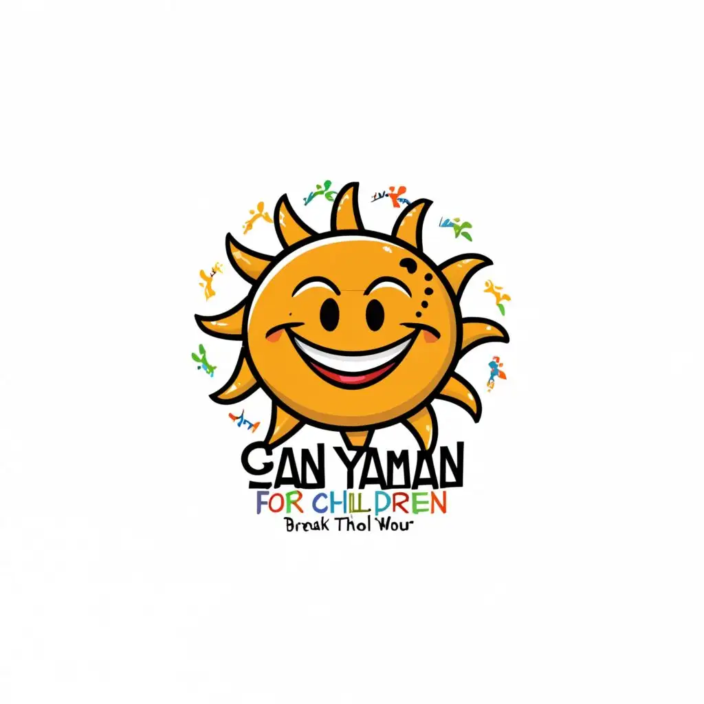 a logo design,with the text "Can Yaman For Children
Break the Wall Tour", main symbol:children happy smile sun,complex,be used in Events industry,clear background