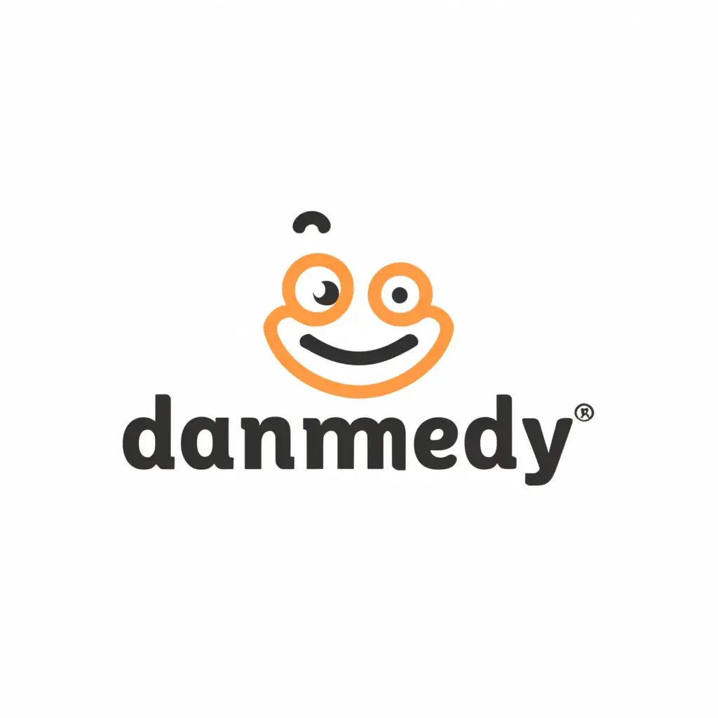 LOGO-Design-for-Danmedy-Clean-Text-with-Playful-Comedy-Symbol