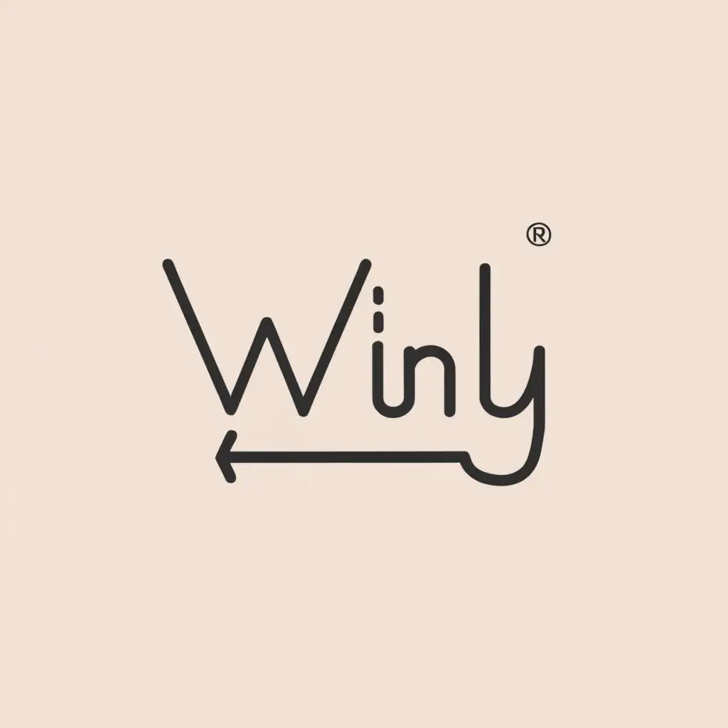 a logo design,with the text "winly", main symbol:arrow,Minimalistic,be used in Nonprofit industry,clear background