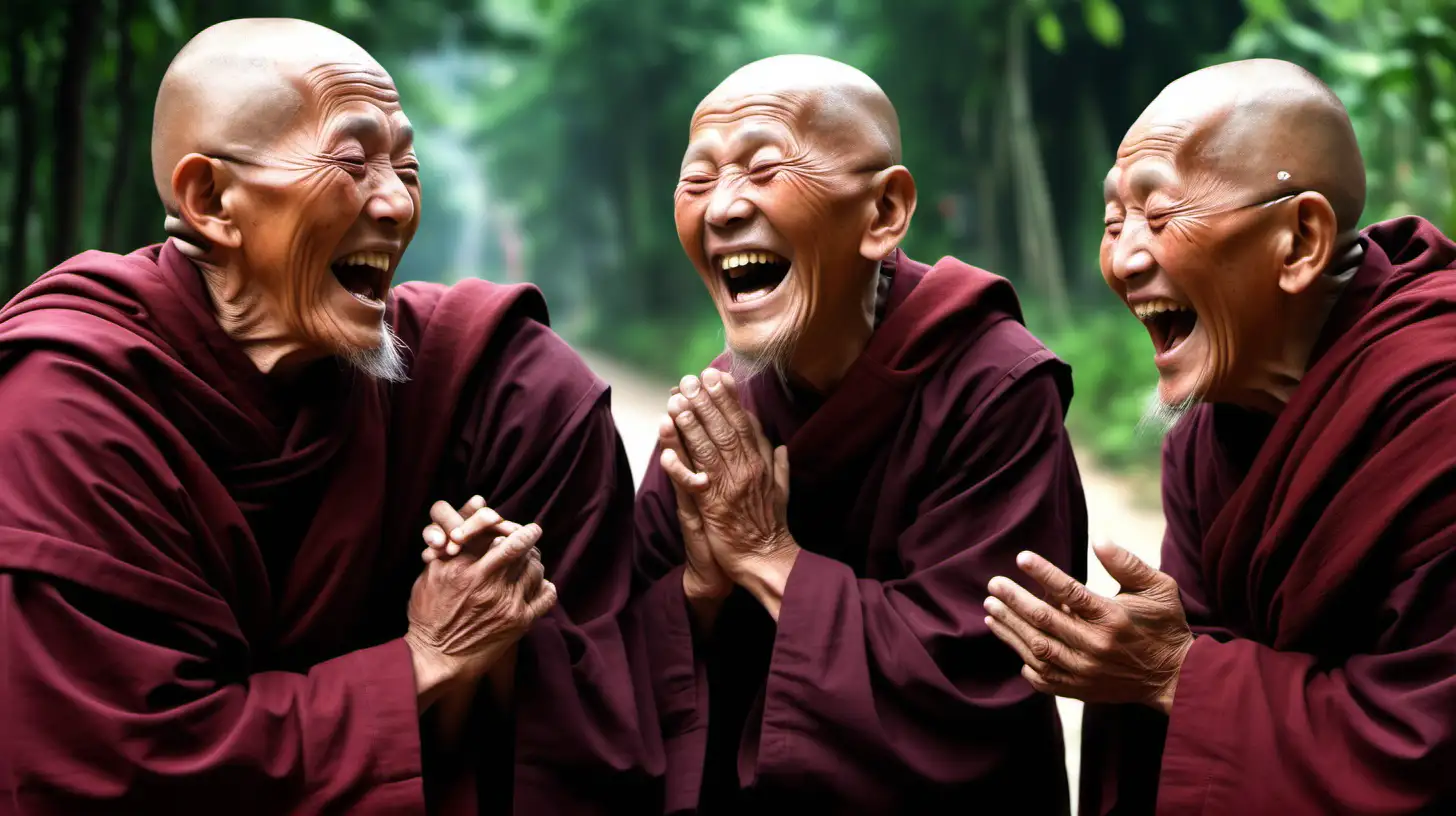 Joyful Monks Embark on Spiritual Journey