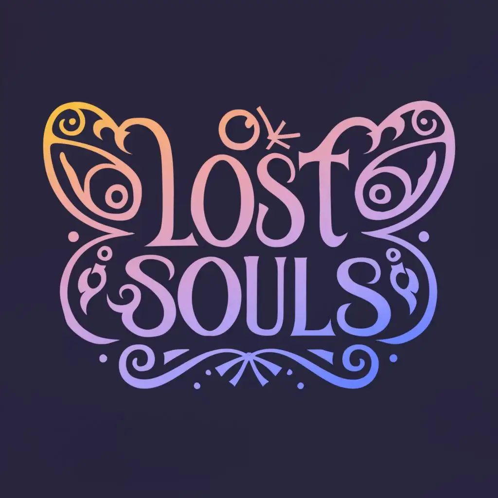 a logo design,with the text "Lost Souls", main symbol:Butterfly,Moderate,clear background