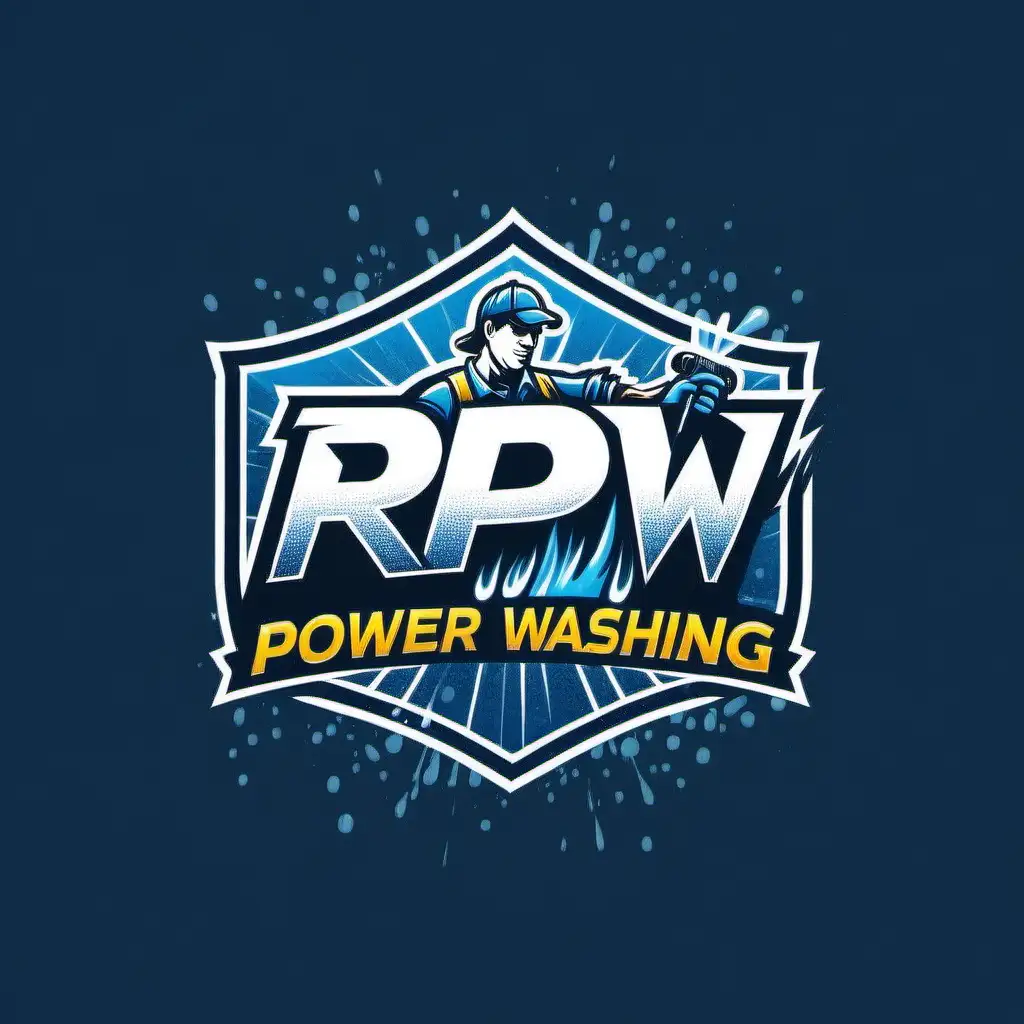 Design a dynamic and eye-catching logo for RPW, a POWER WASHING company. The logo needs to show elements of washing.