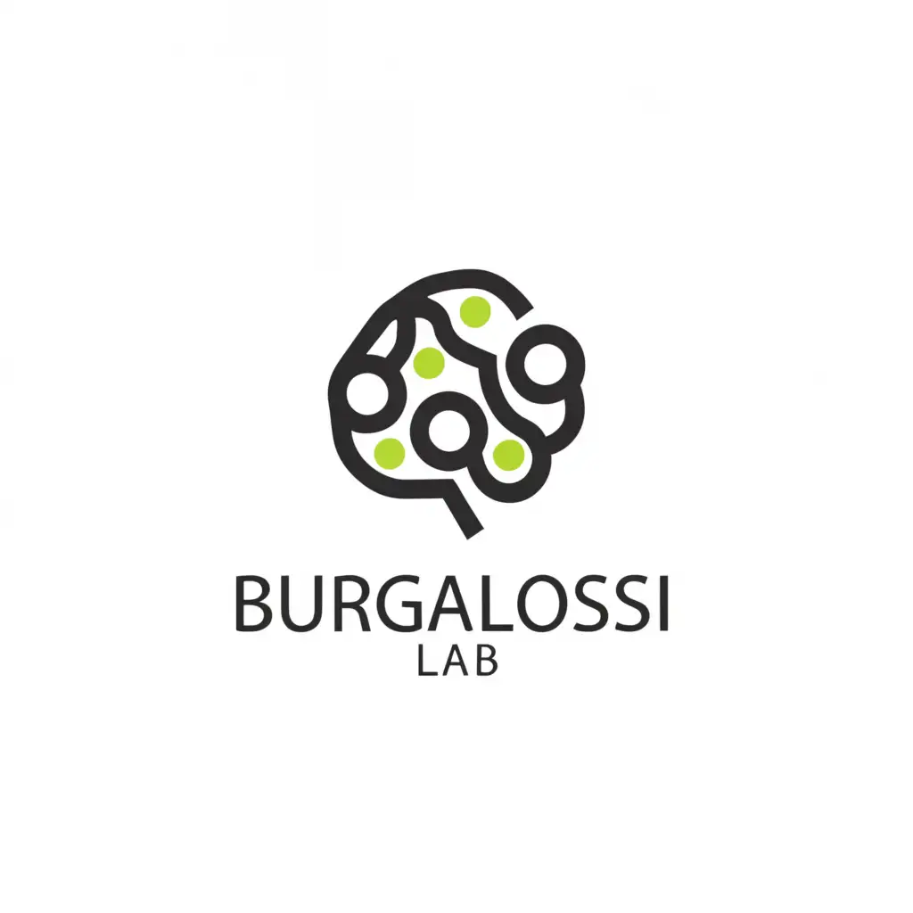 a logo design,with the text "Burgalossi Lab", main symbol:brain,Moderate,be used in Education industry,clear background