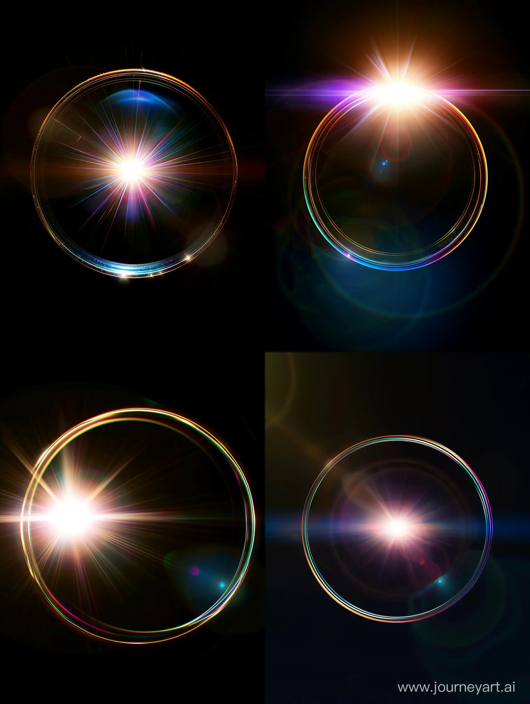 Vibrant-Lens-Flare-Circle-on-Elegant-Black-Background
