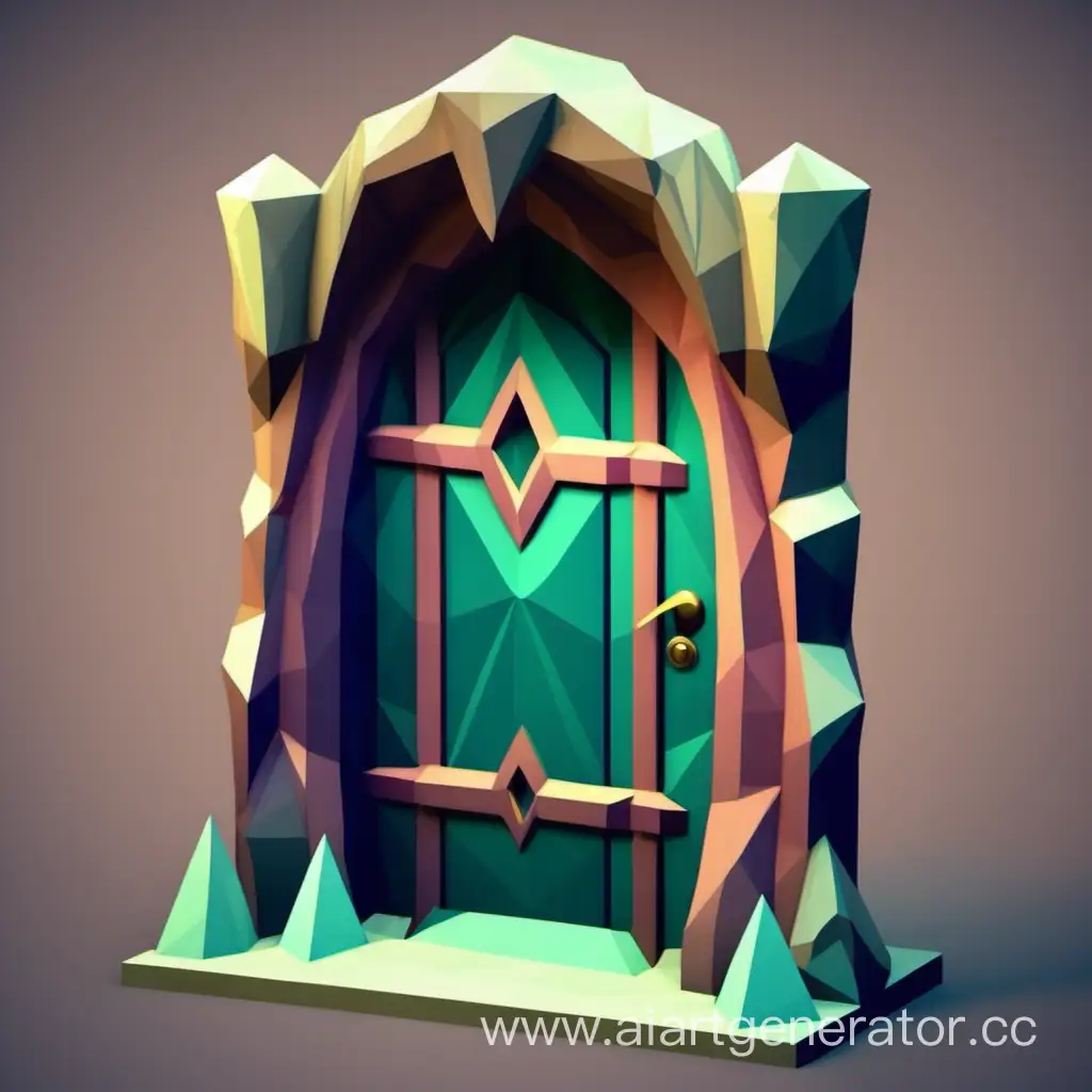 Low-Poly-Mystical-Door-Enchanting-3D-Artwork