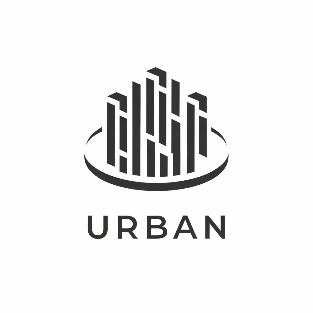 a logo design,with the text "UrbanLTD.com", main symbol:A stylized cluster of skyscrapers that also spell the word "urban" on a pure white background,Moderate,be used in Real Estate industry,clear background