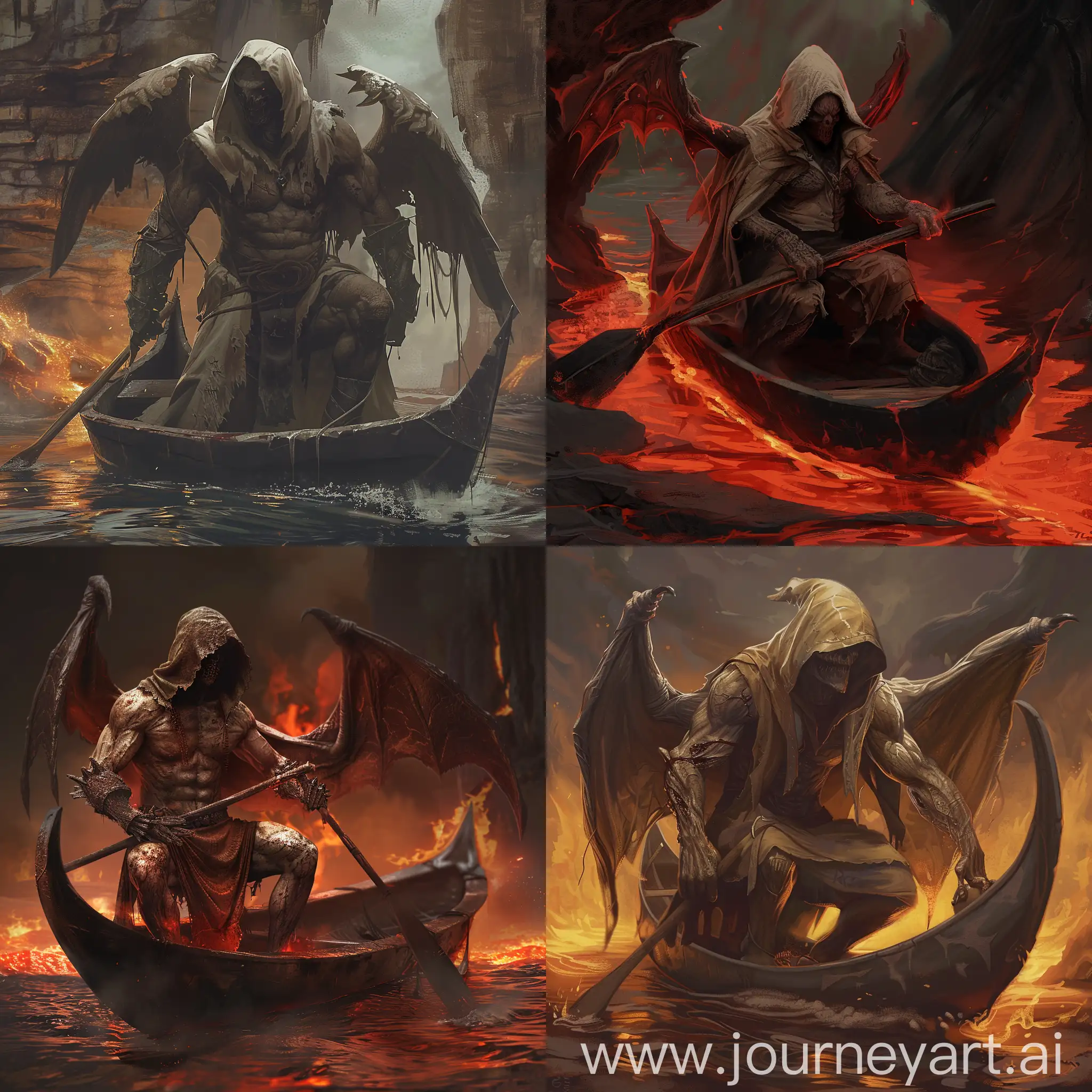 Mysterious-Devil-Ferryman-Paddling-Through-the-Styx-River
