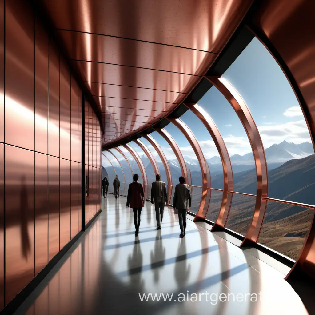 Futuristic-Copper-Corridor-with-Mountain-View