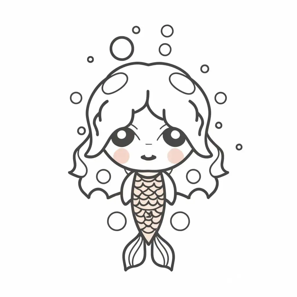 девушка рыба в стиле минимализм
