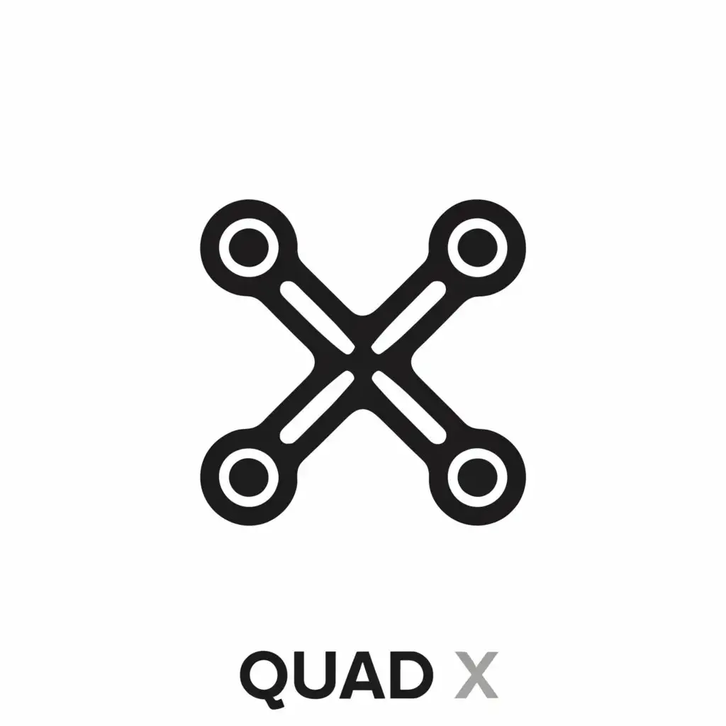 a logo design,with the text "quad x", main symbol:quadcopter,Moderate,clear background