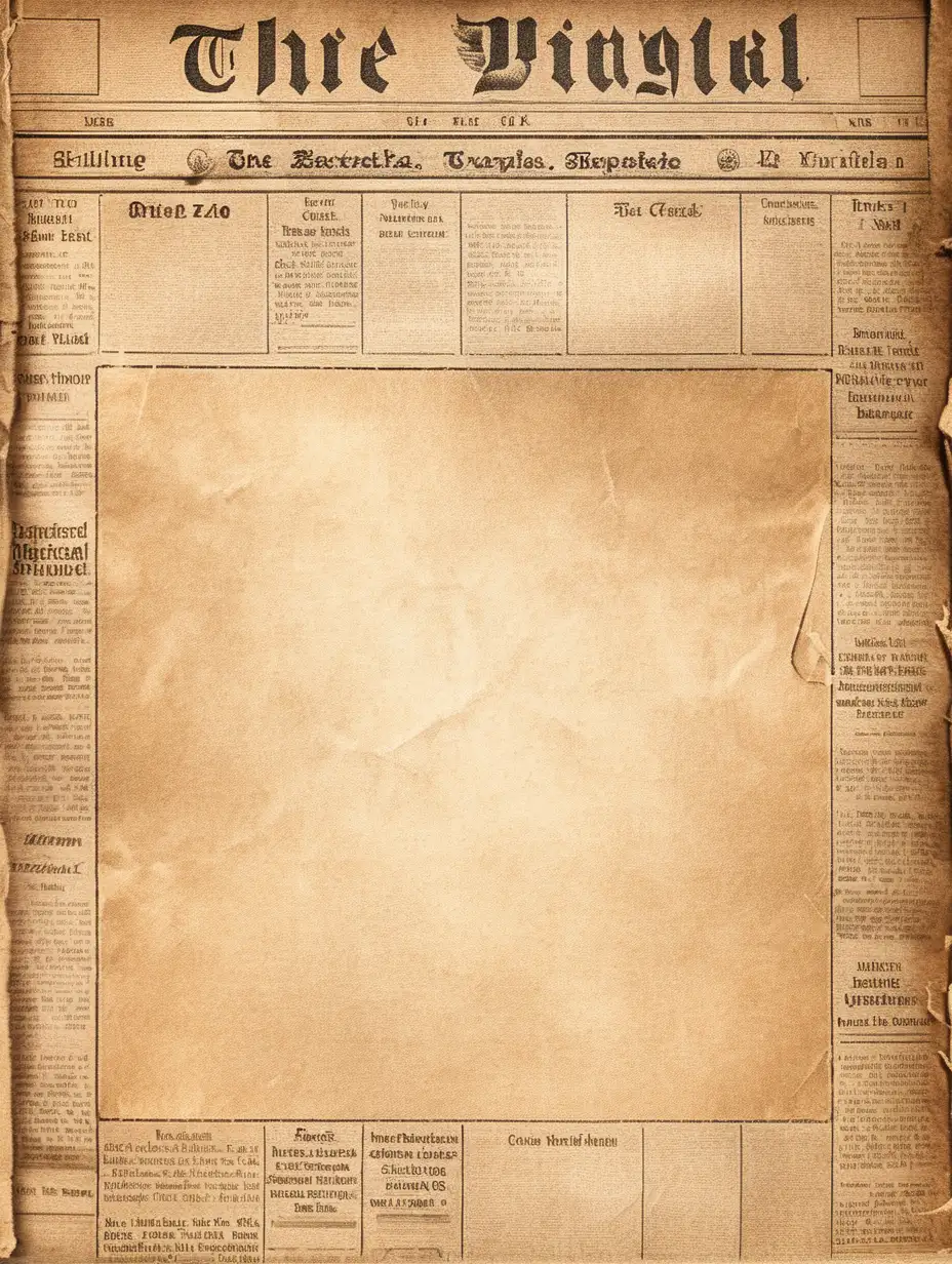 newspaper blank template, vintage look, no text on the newspaper