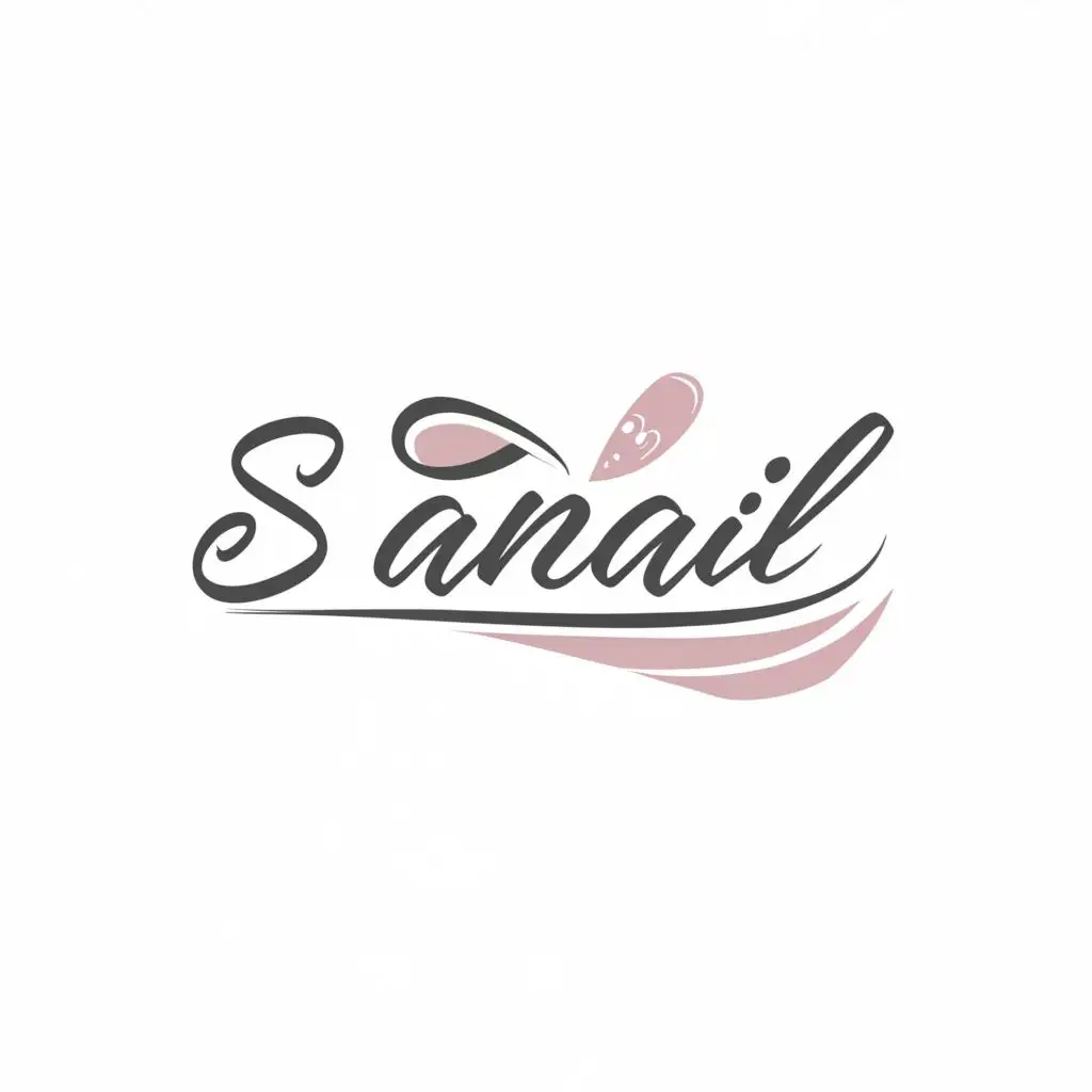 a logo design,with the text "Sanail", main symbol:nail,complex,be used in Beauty Spa industry,clear background, pink pastel colour