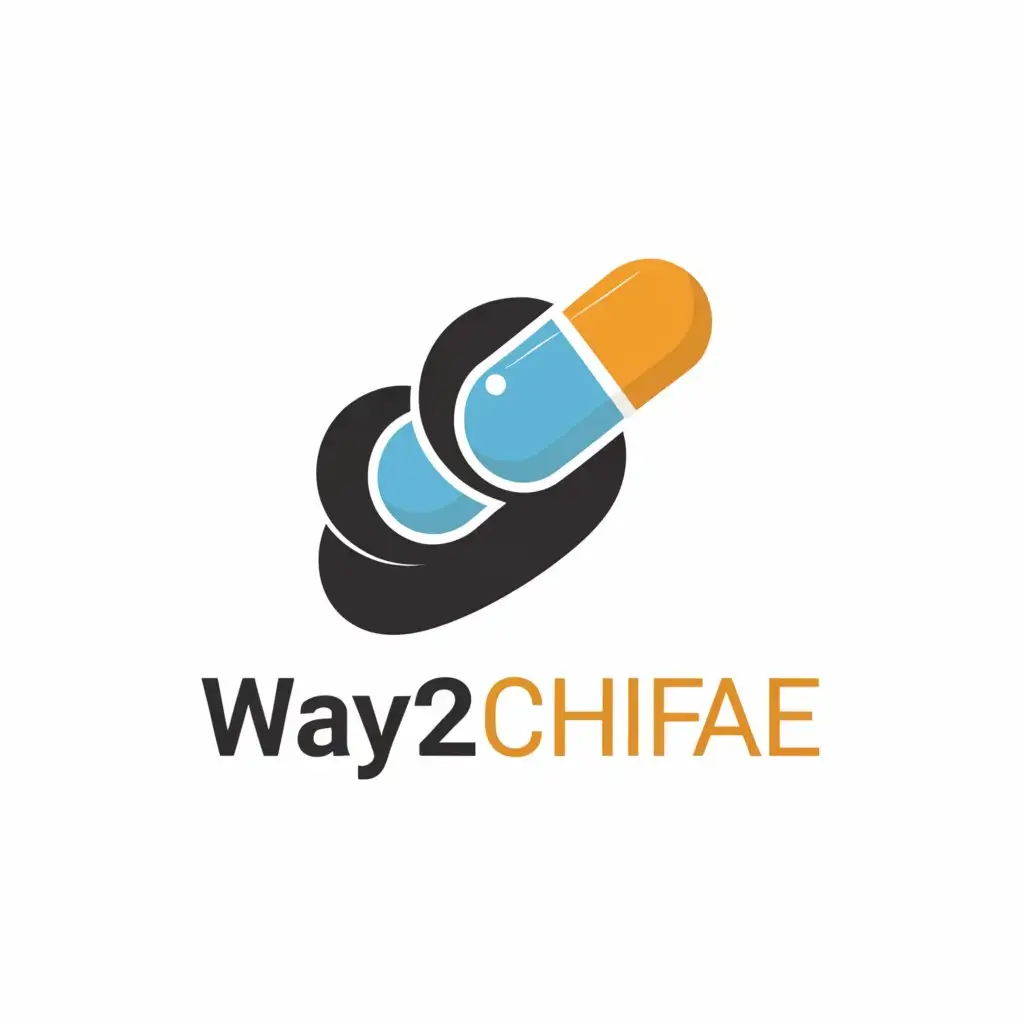 a logo design,with the text "way2chifae", main symbol:pill, medication,Moderate,be used in Medical Dental industry,clear background