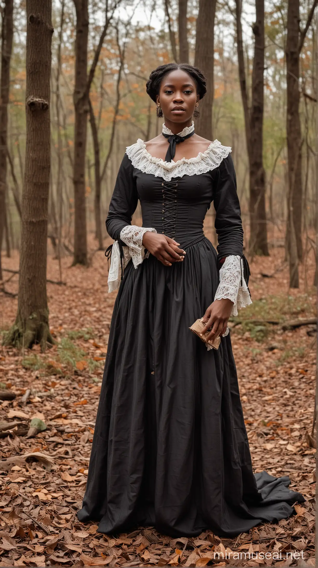 Historical Portrait Black Female Slave Queen in the Woods