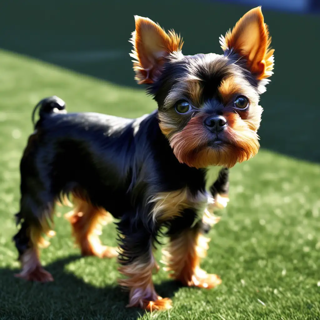 

realistic image of boston yorkie dog (boston terrier yorkie mix