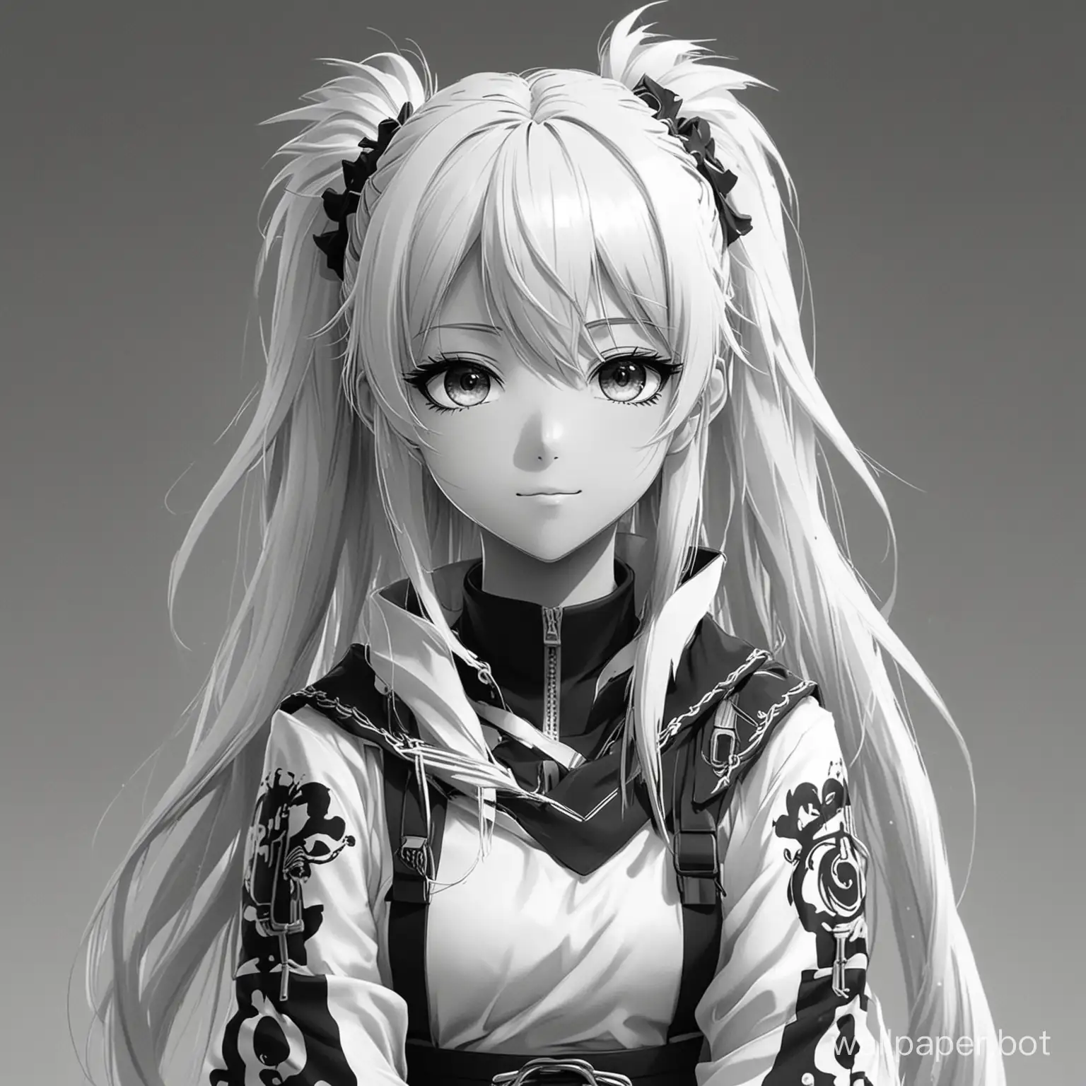 anime wallpaper in white and black style