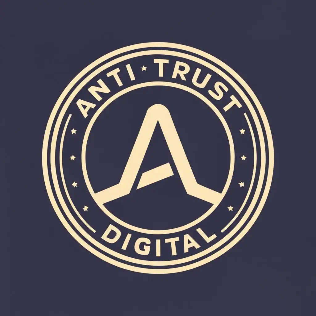 logo, Anti Trust Digital Currency Coin, with the text "Anti Trust Digital Currency", typography, be used in Finance industry