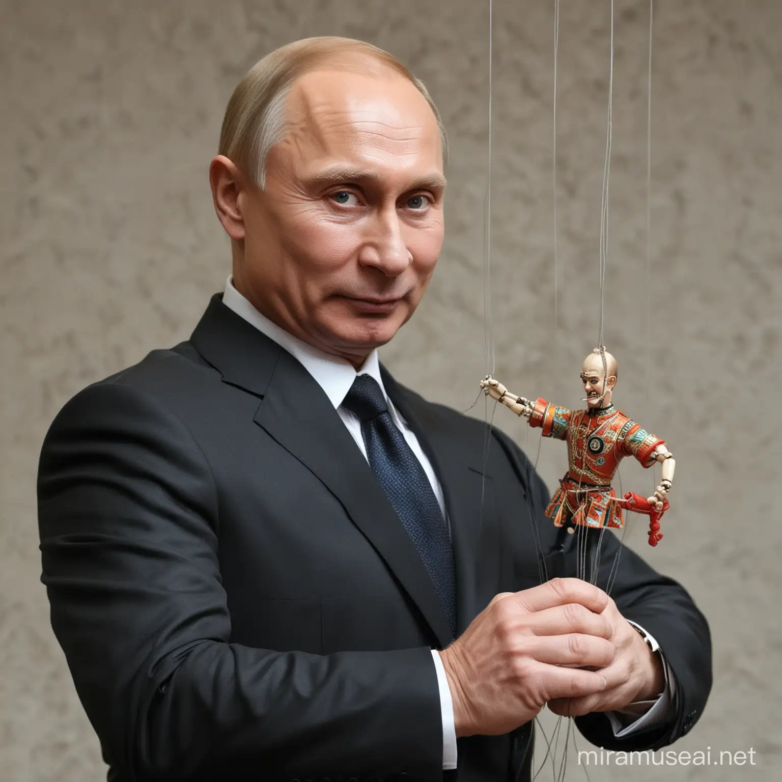 Vladimir putin holding marionette strings.
