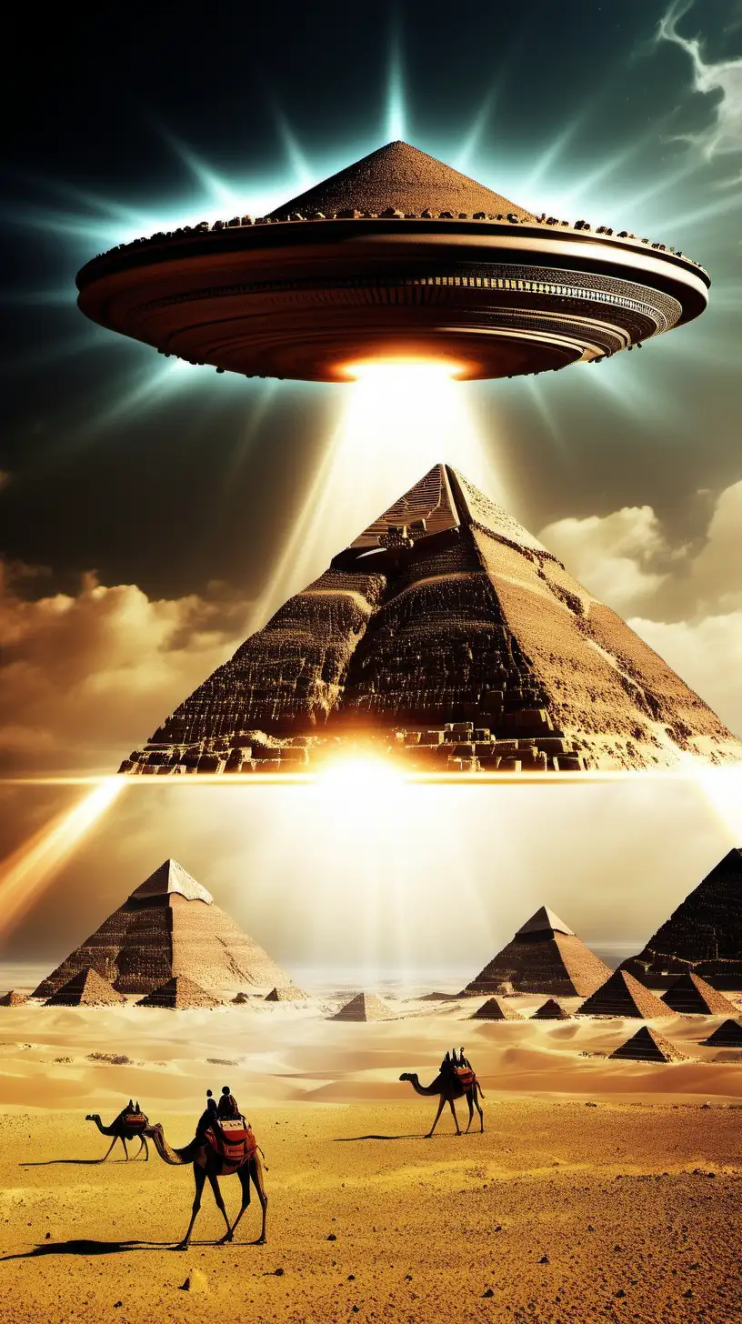 Extraterrestrial UFOs Constructing Ancient Pyramids