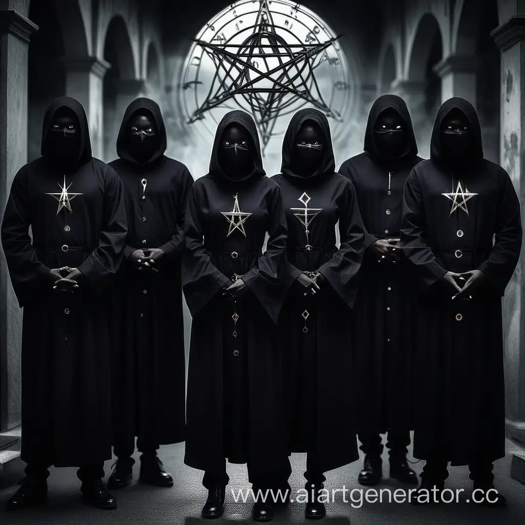 Книга Чёрный Кодекс Магическая Сектанты в черных одеждах