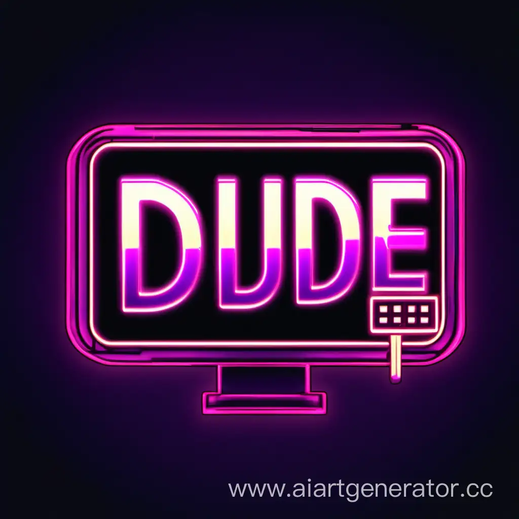  youtube channel avatar 98x98 pixels with the inscription Dedude  dark neon