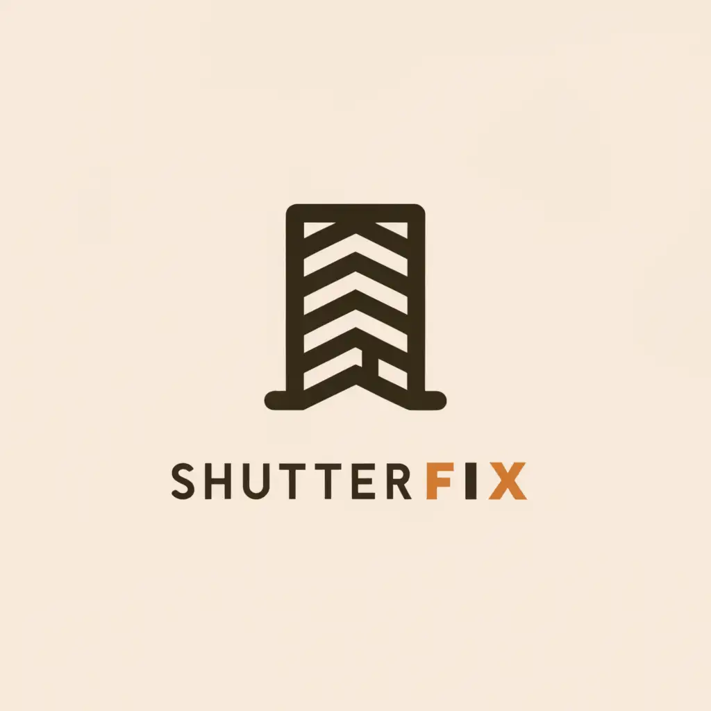 a logo design,with the text "Shutter Fix", main symbol:Door Shutters,Moderate,be used in Construction industry,clear background