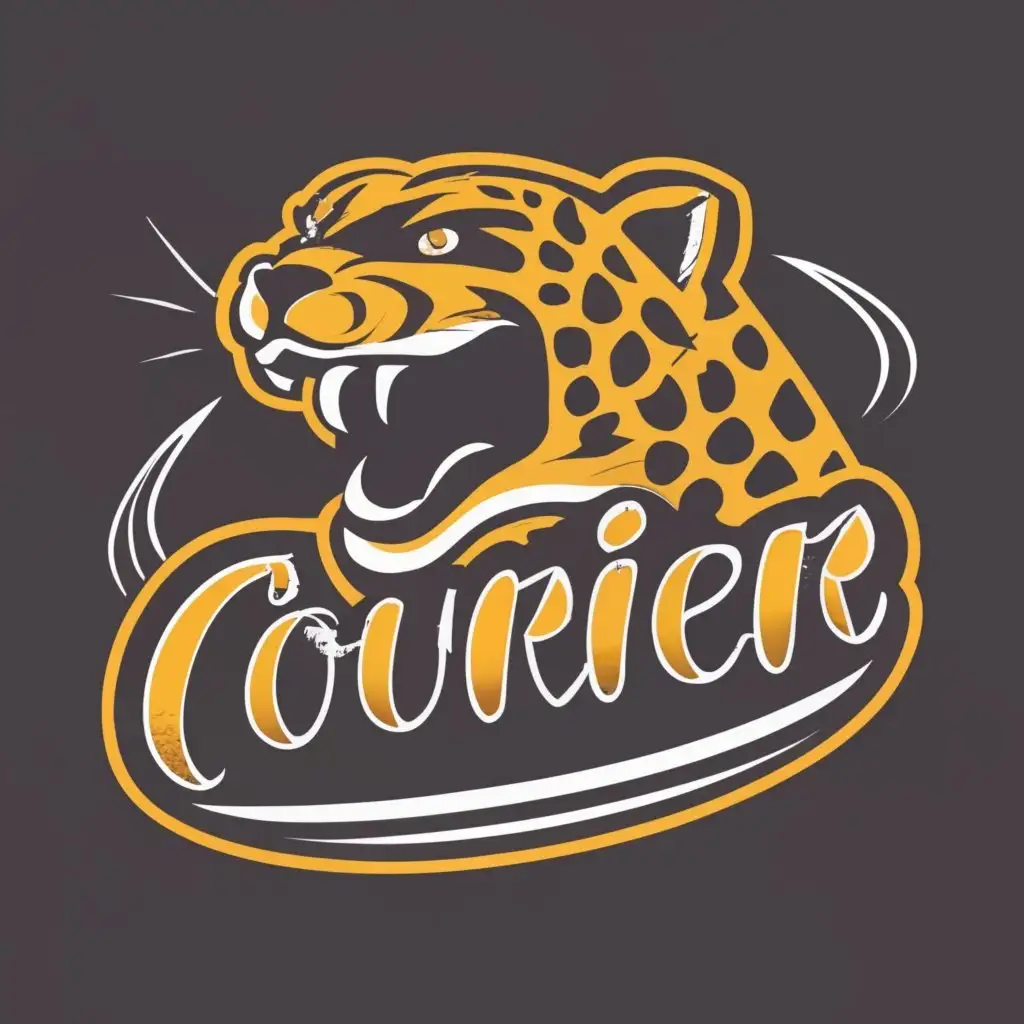logo, The Cheetah courier, with the text "Courier", typography, be used in Entertainment industry