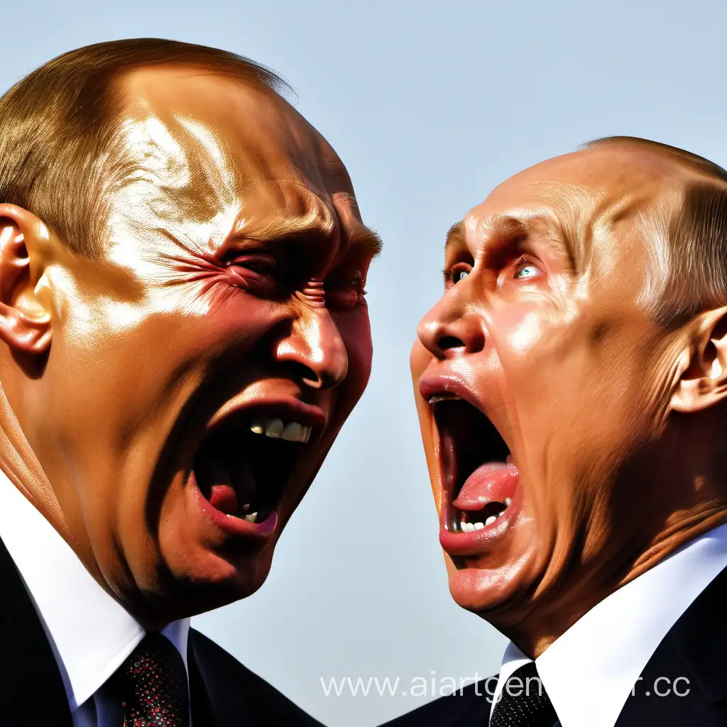two screaming Putin
