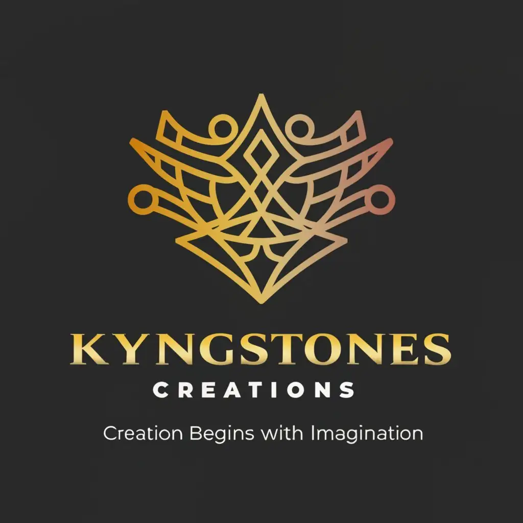 a logo design,with the text "Kyngstones Creations-Creation Begins With Imagination", main symbol:Golden Crown,Moderate,clear background