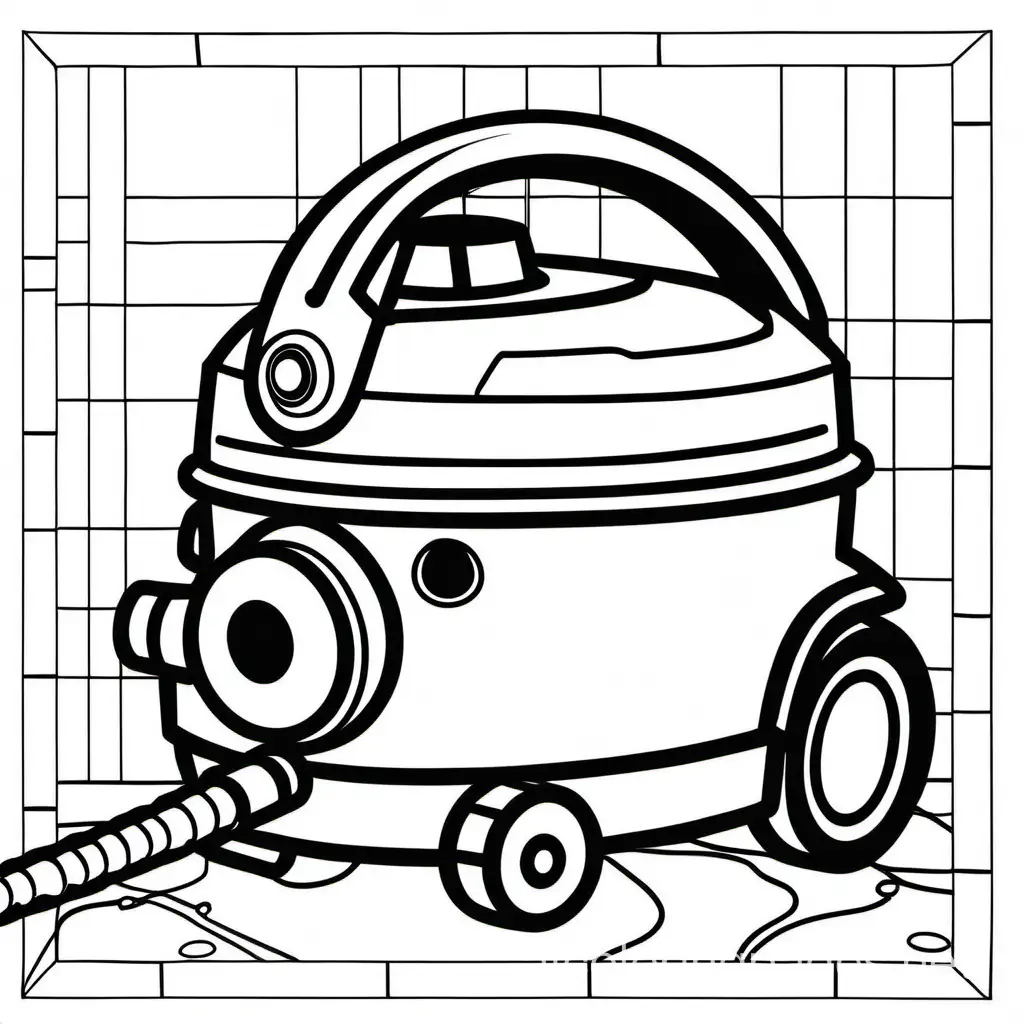 small vacuum henry hoover numatic
, Coloring Page, black and white, line art, white background, Simplicity, Ample White Space. The background of the coloring page is plain white to make it easy for young children to color within the lines. The outlines of all the subjects are easy to distinguish, making it simple for kids to color without too much difficulty
