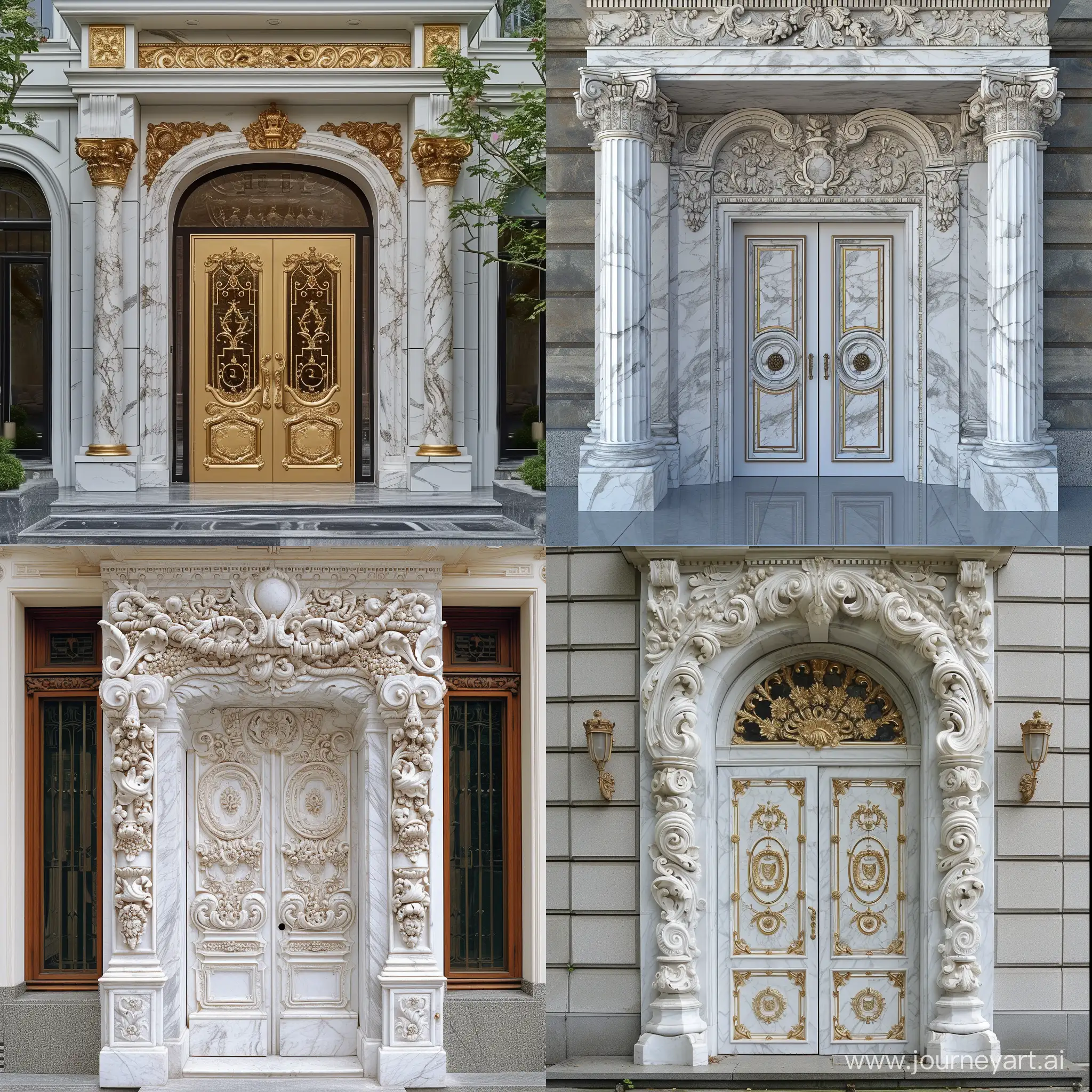 Elegant-Marble-Rococo-Villa-Exterior-Door