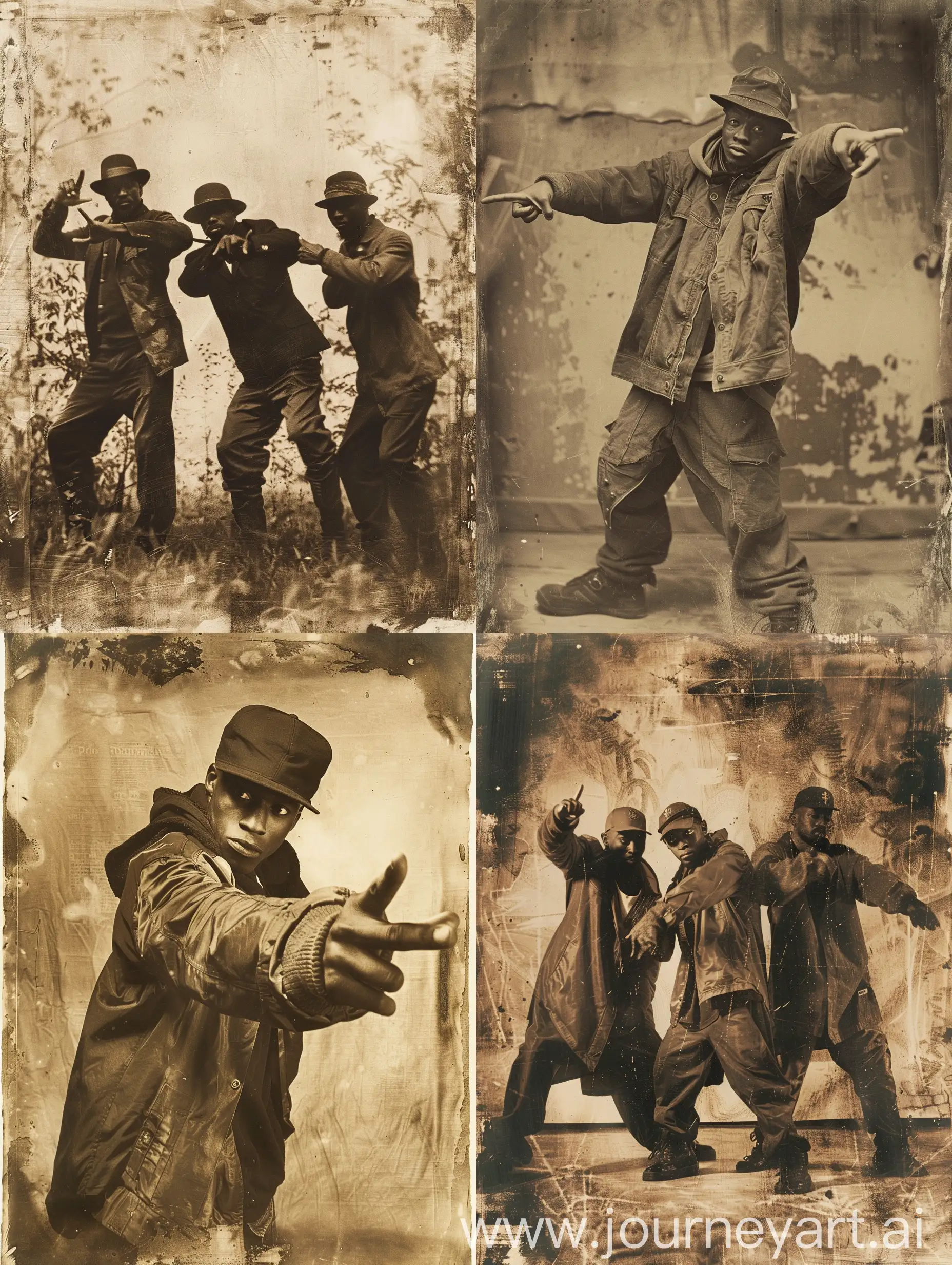 Pushkin shows the gestures of rappers, sepia, the effect of an aged photograph
