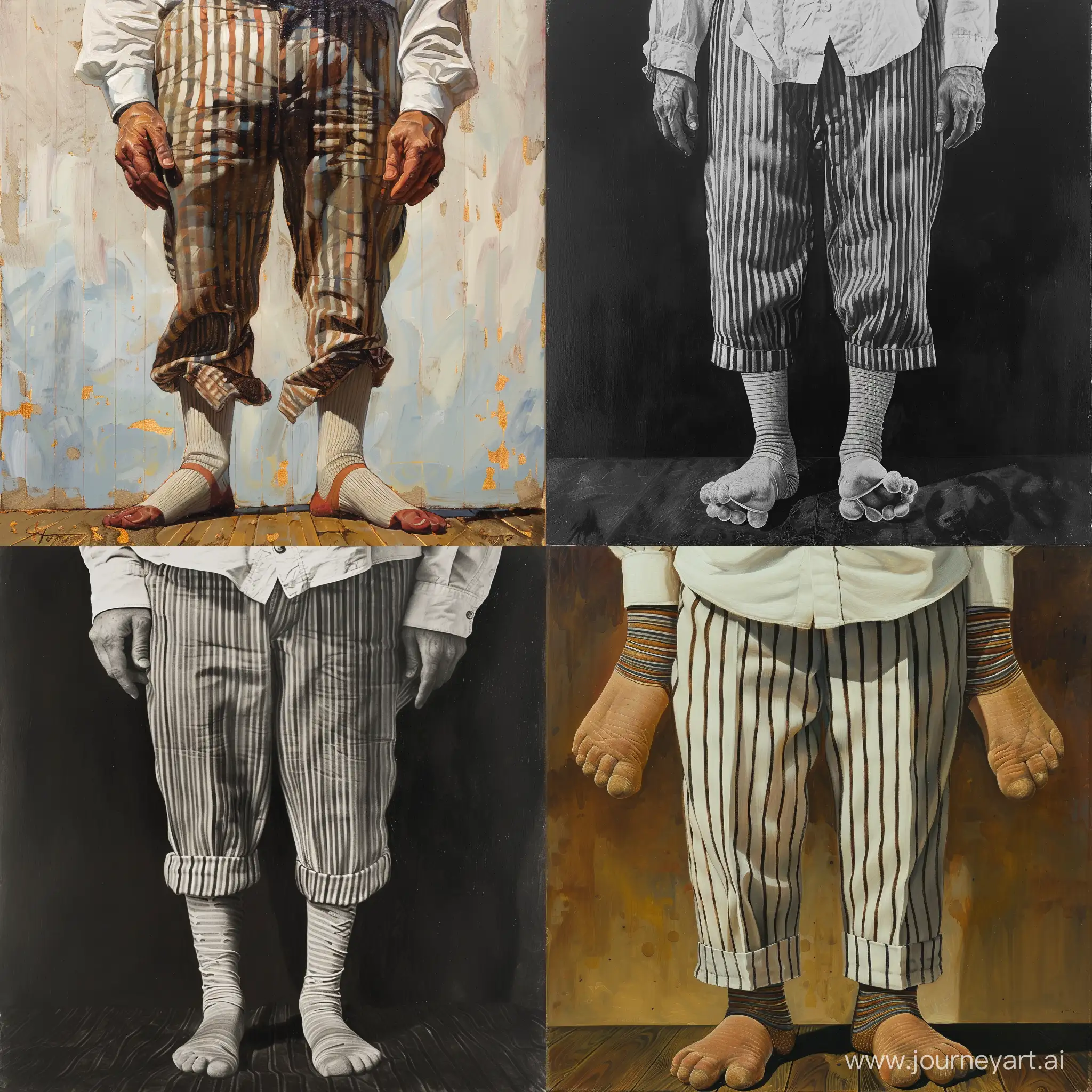 Playful-Clown-in-Striped-Trousers-and-Oversized-Shoes