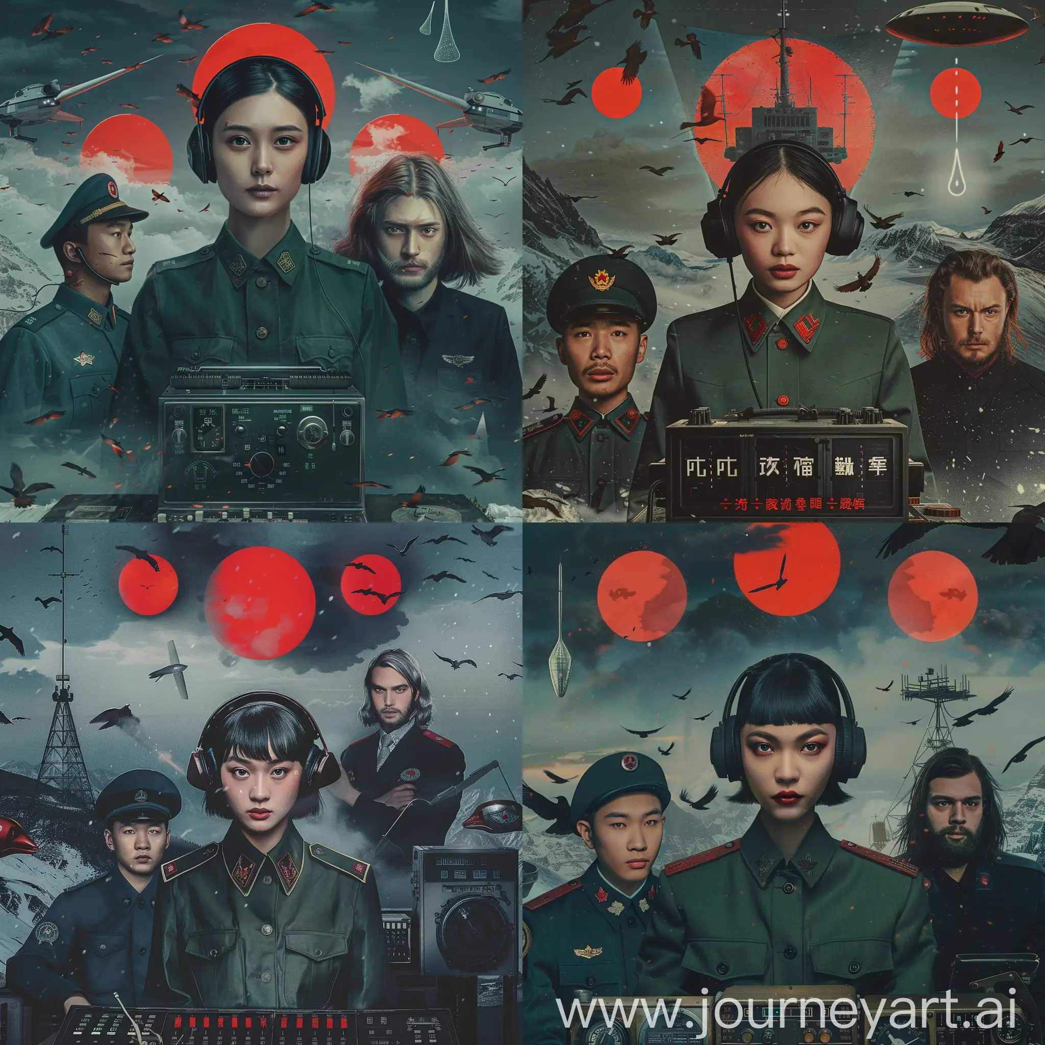Revolutionary-Trio-Chinese-Lady-Soldier-and-American-Scientist-in-Movie-Poster-Style