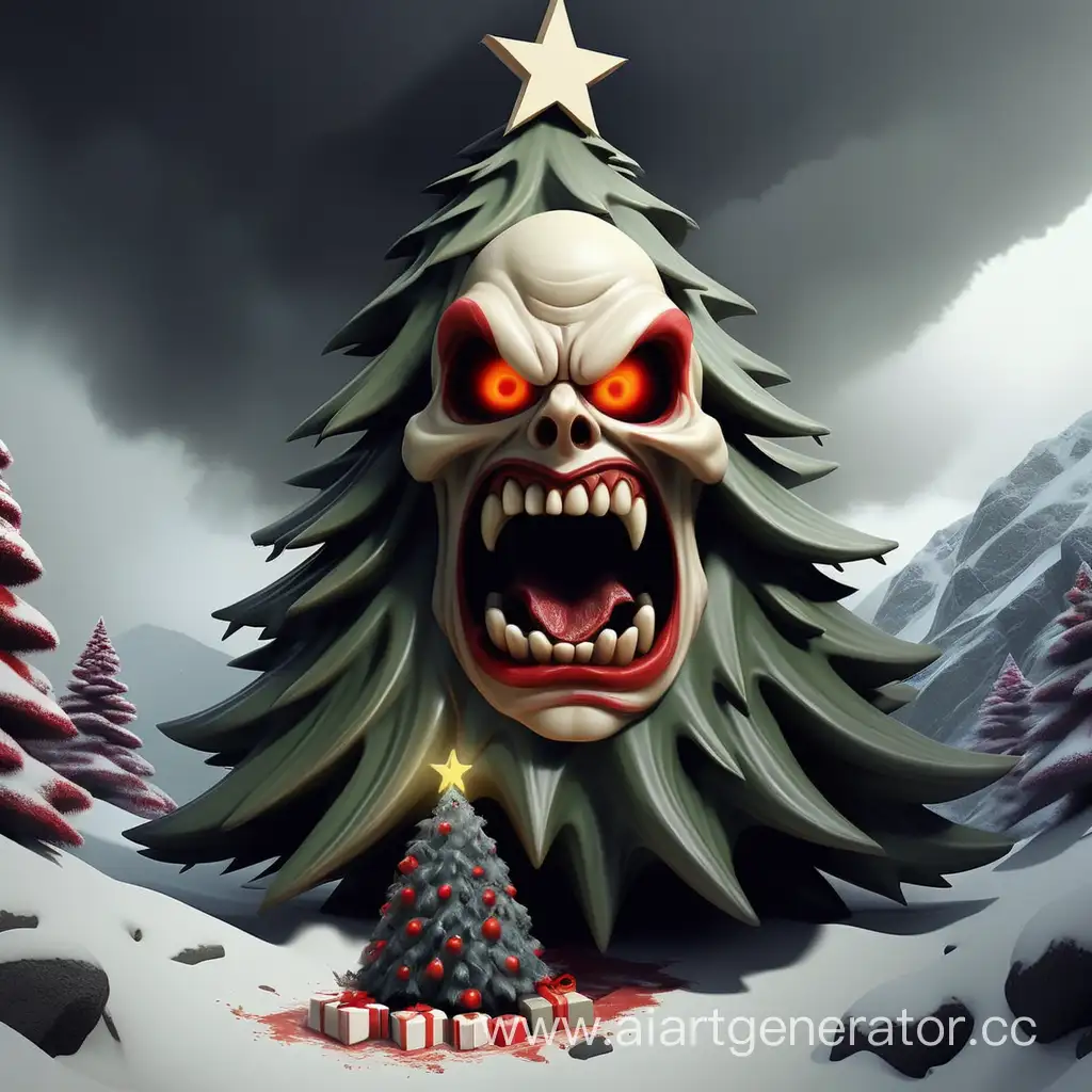 Dark-Spirit-Devours-Christmas-Tree-on-Mountain