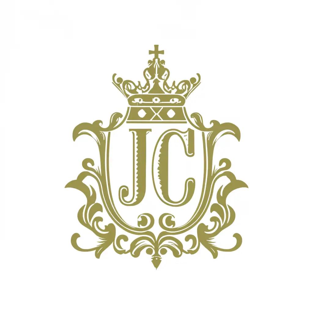 a logo design,with the text "MY BOY JC", main symbol:the word "my boy" located inside the crown.
the word "JC" located below the crown. 
crown palisado with a cross at the top of the crown.,Moderate,be used in Religious industry,clear background