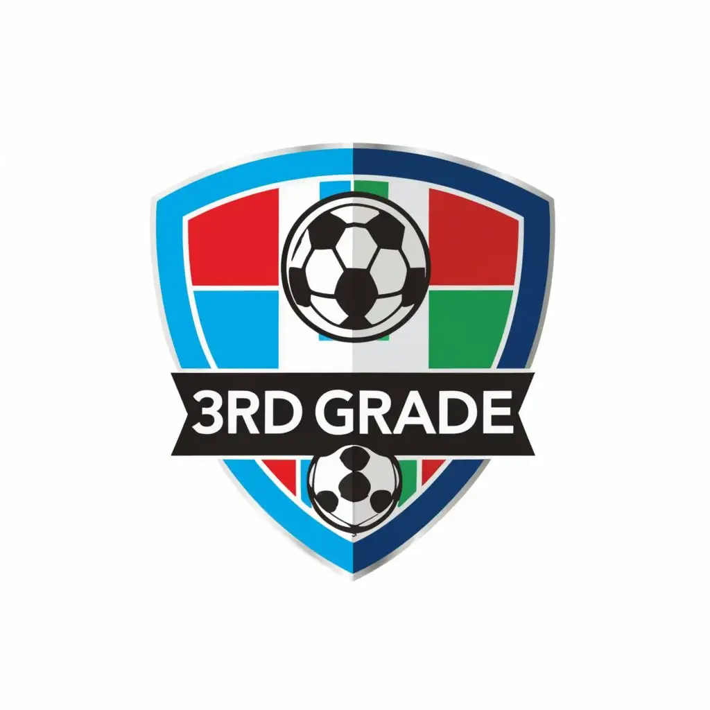 logo, 2cm by 4 cm rectangular button simple soccer theme, with the text "3rd Grade", typography, be used in Retail industry
