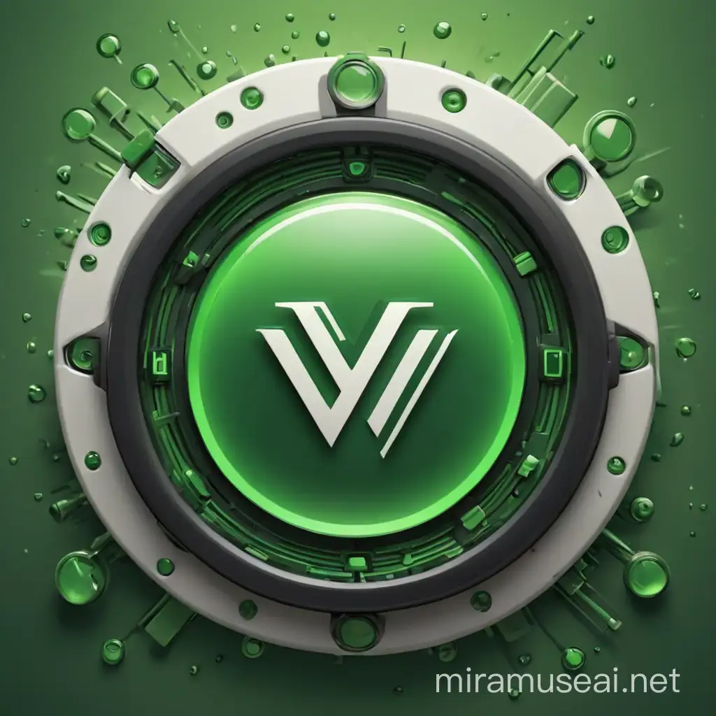 Soothing Security V2Ray Icon Amidst Green White and Black Palette