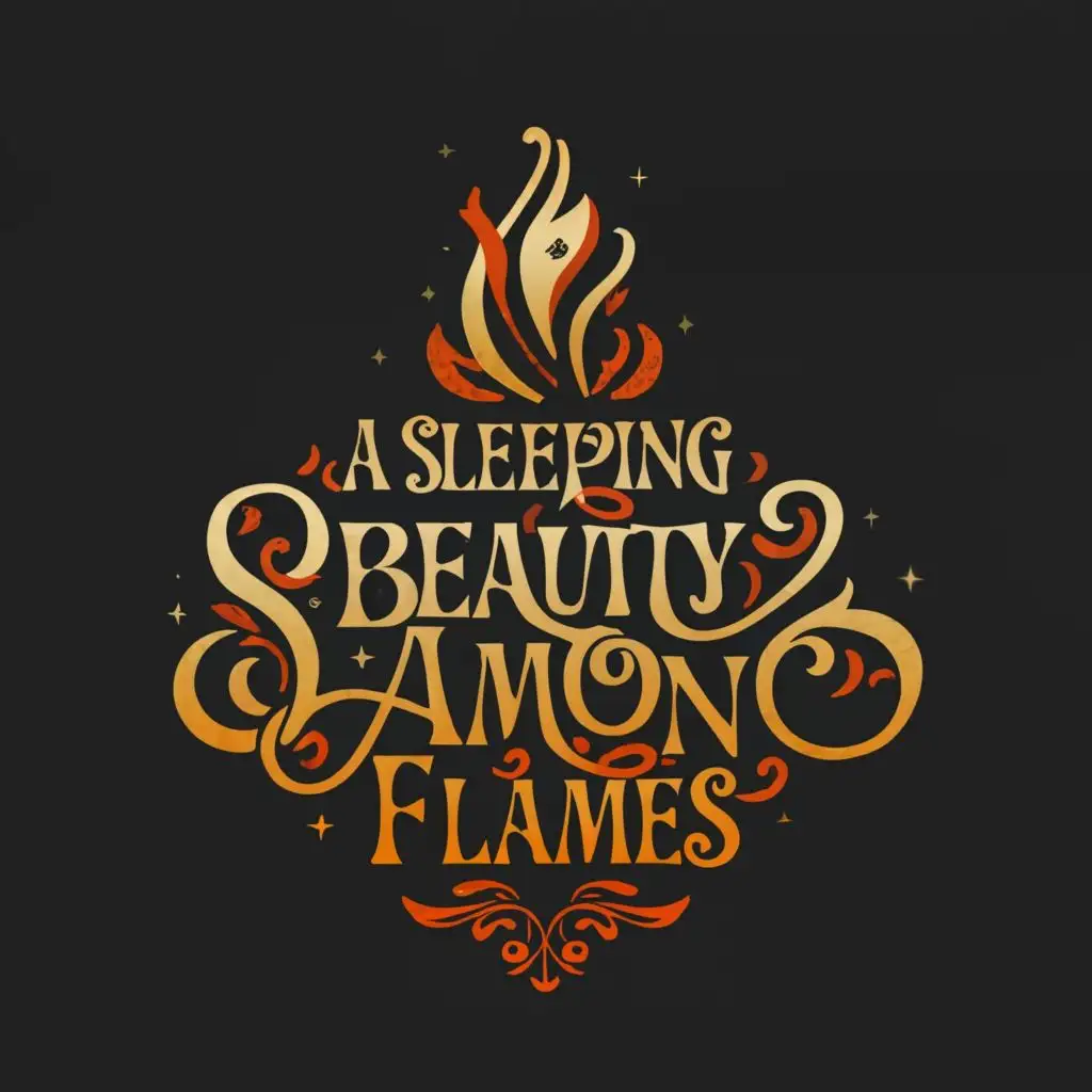 a logo design,with the text "A Sleeping Beauty Among Flames", main symbol:fire crown,complex,clear background