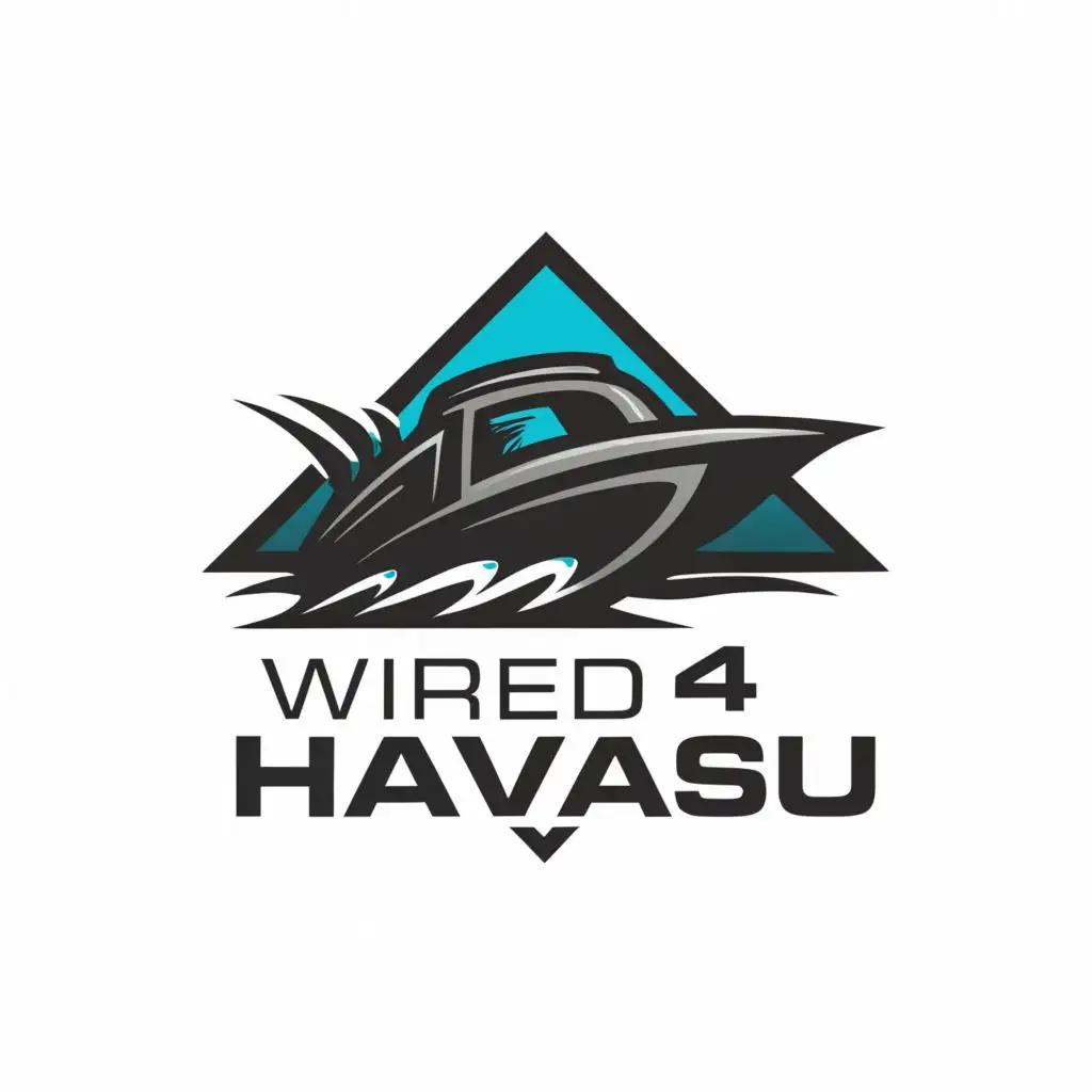 a logo design,with the text Wired 4 Havasu, main symbol:Power Boat,Moderate,clear background