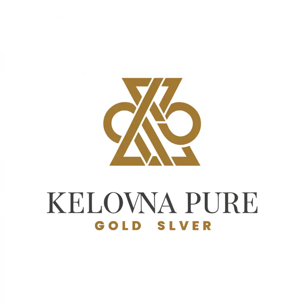 a logo design,with the text "Kelowna Pure Gold Silver", main symbol:Initial,Moderate,clear background
