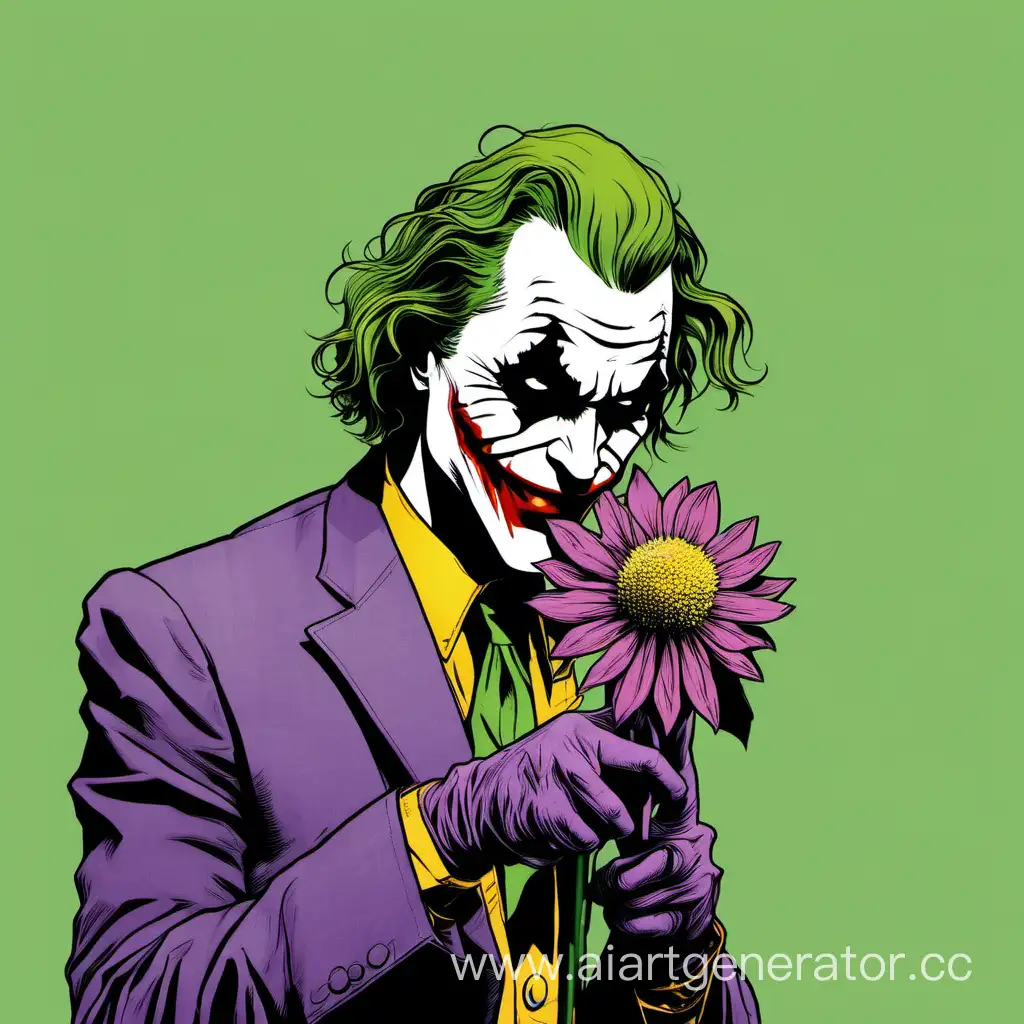 The-Joker-Smelling-a-Flower-in-a-Whimsical-Setting