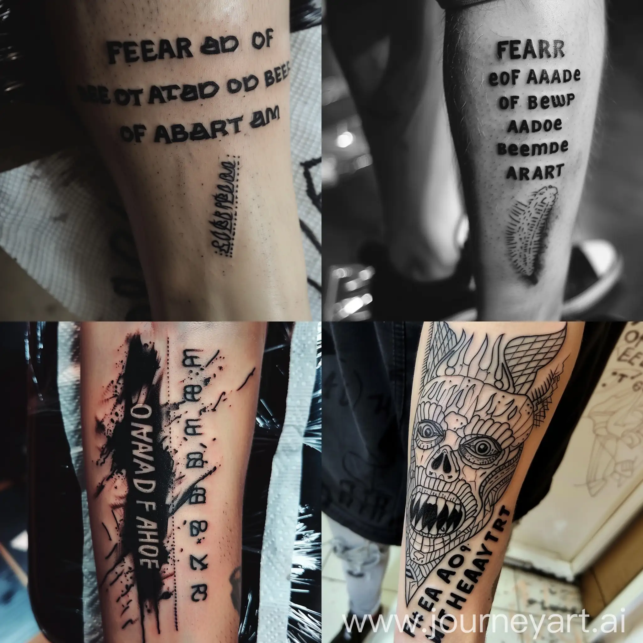  Transforme a frase "medo de ter medo de ter medo" em uma tatuagem única e poderosa.  