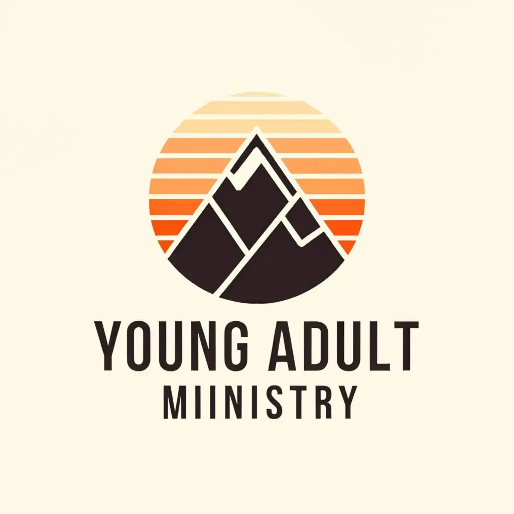a logo design,with the text "Young Adult Ministry", main symbol:mountain,Moderate,be used in Religious industry,clear background