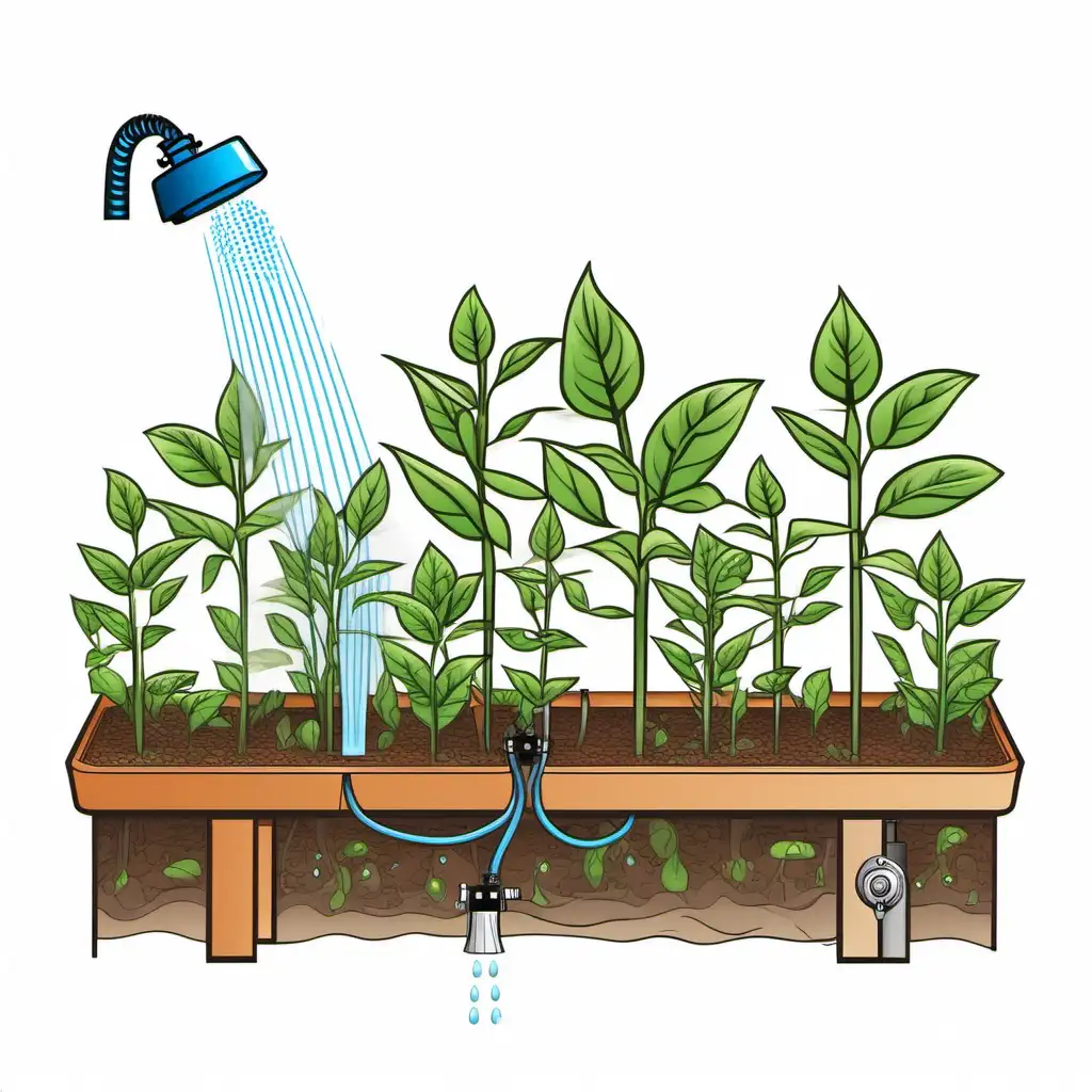 illustration  Automatic watering system without background